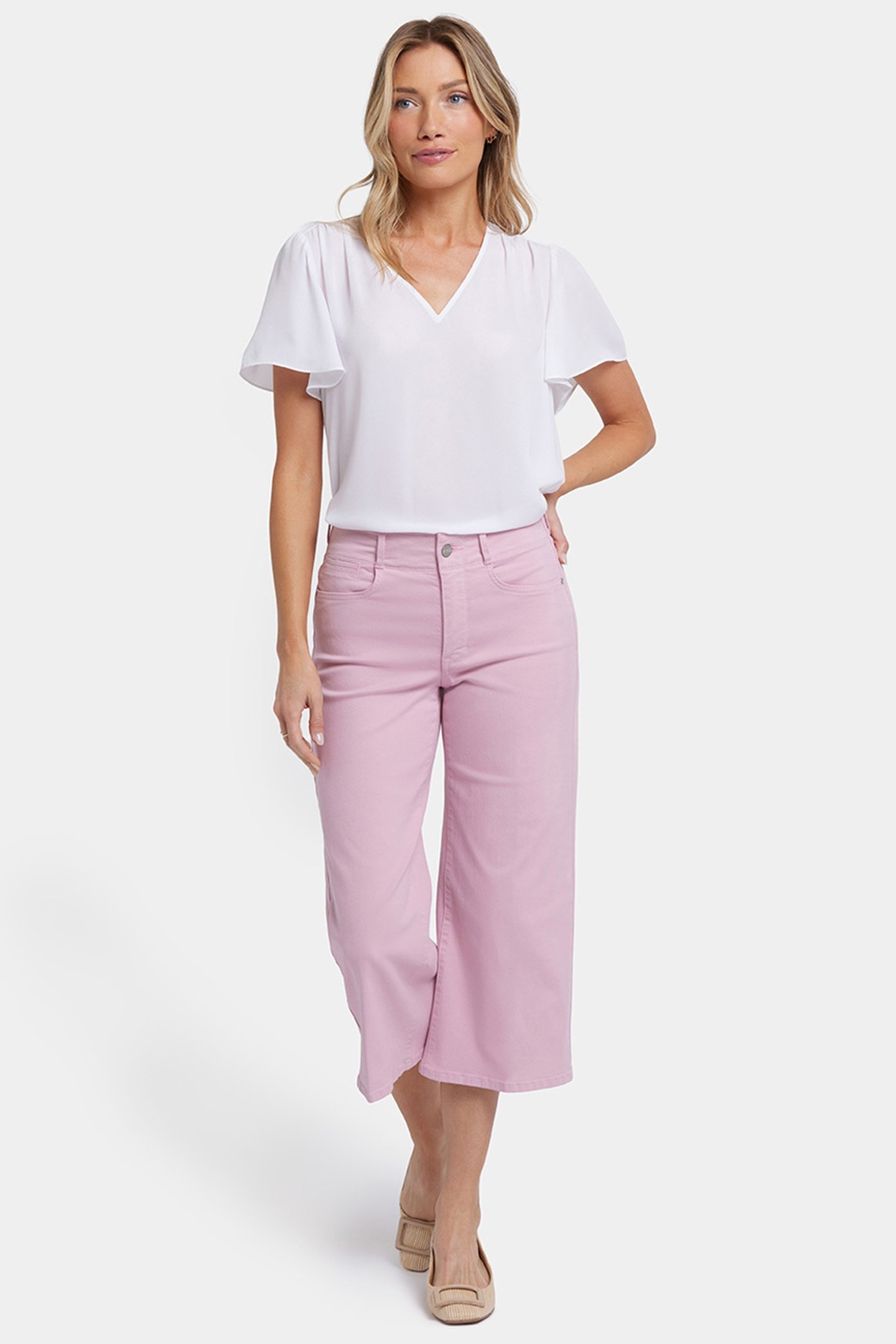 BRIGITTE WIDE LEG CAPRI PINK NECTAR 4