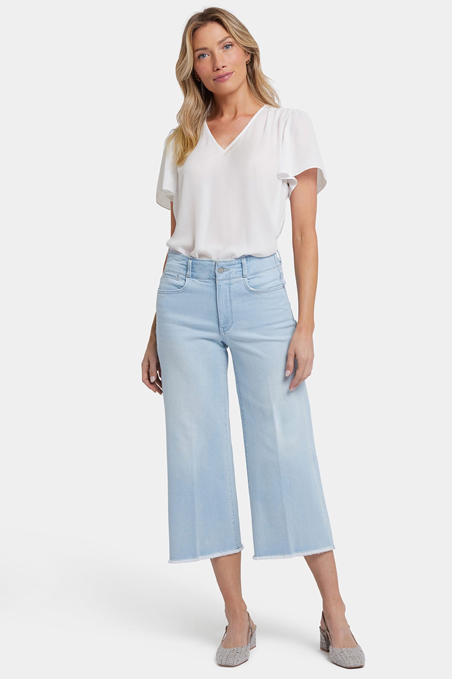 BRIGITTE WIDE LEG CAPRI CLEAR WATER 4