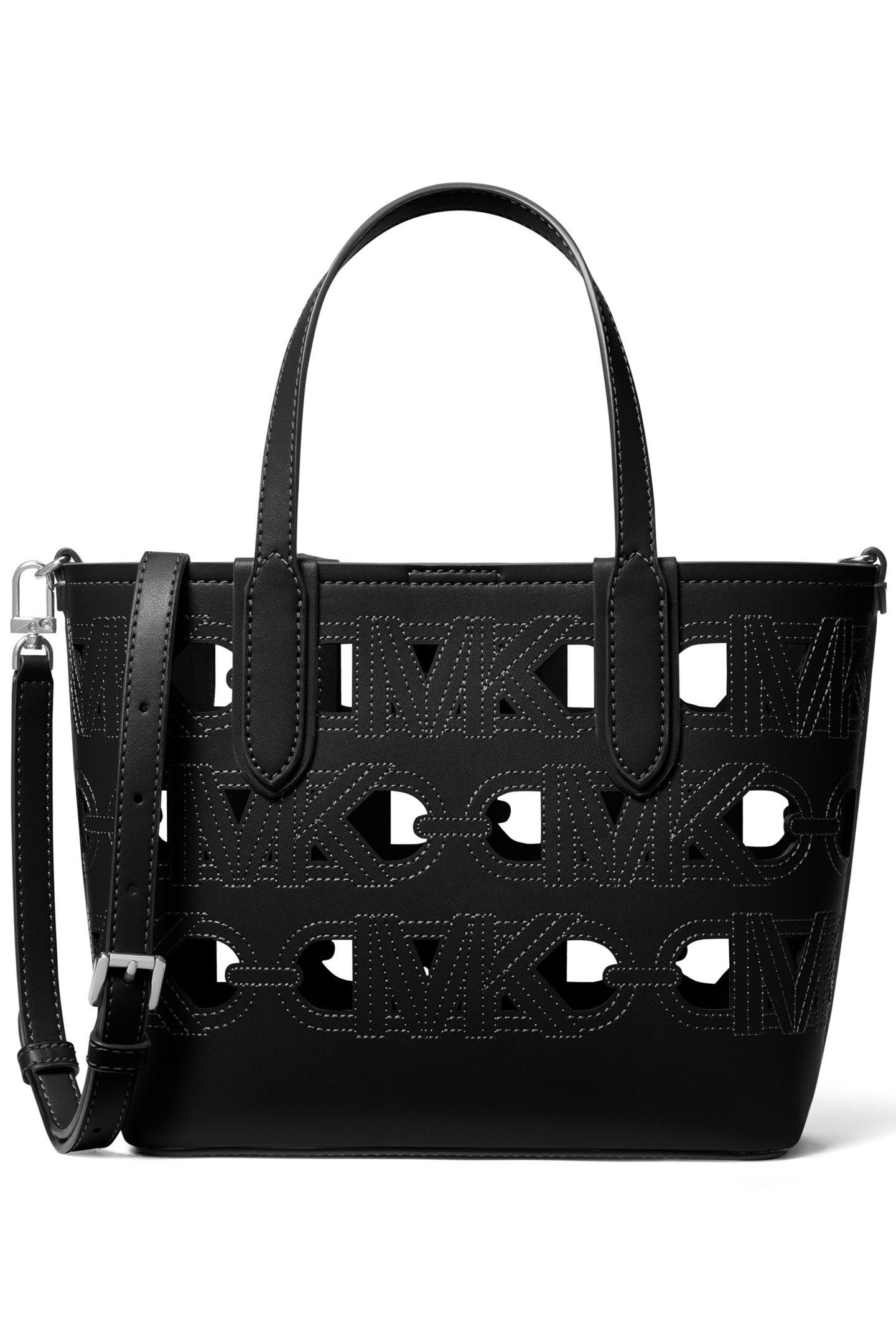 ELIZA EXTRA SMALL CUT OUT PRINT TOTE BAG IN BLACK 1