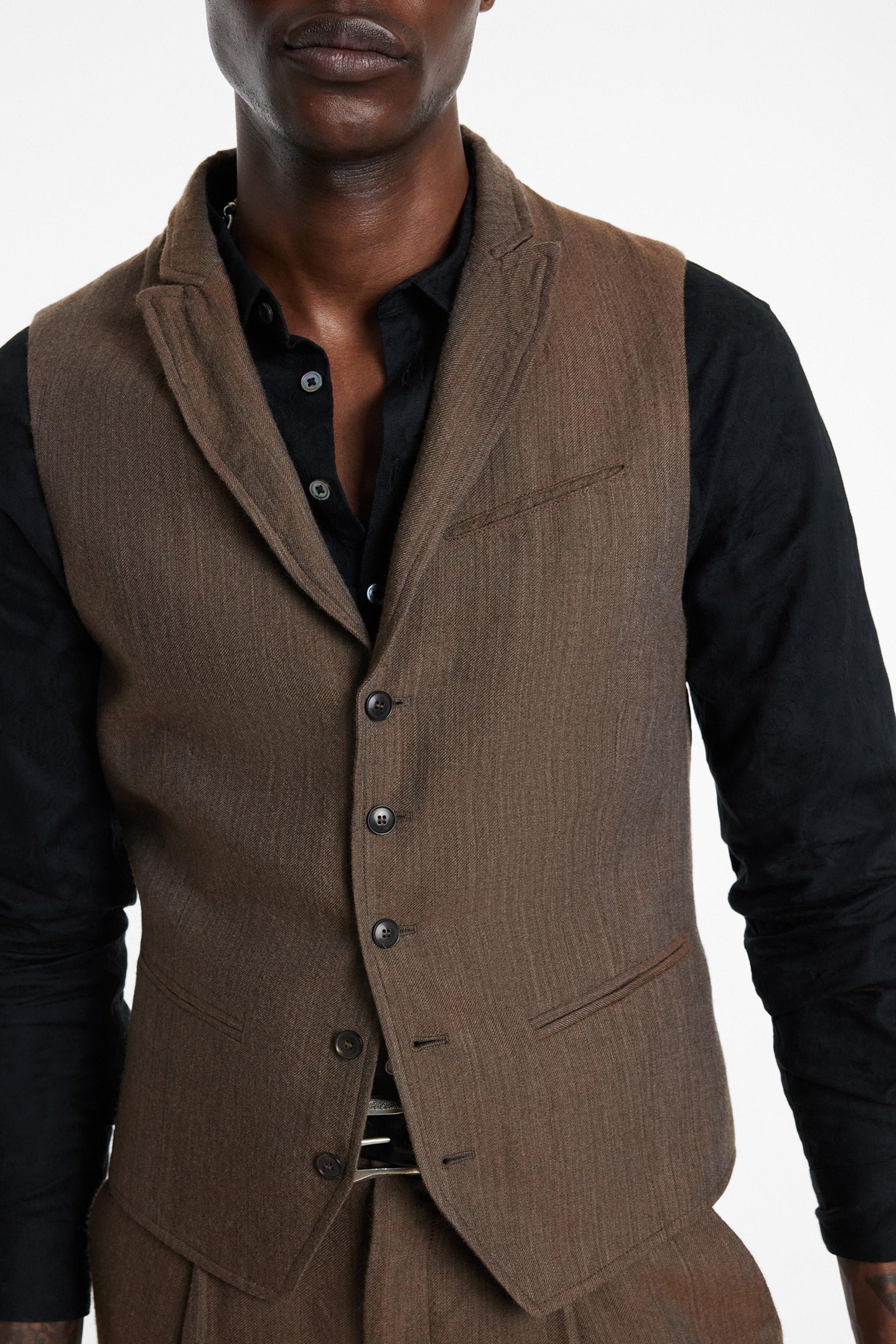 SLIM FIT PEAK LAPEL VEST WITH WIRE INSERT CHAMOIS 3