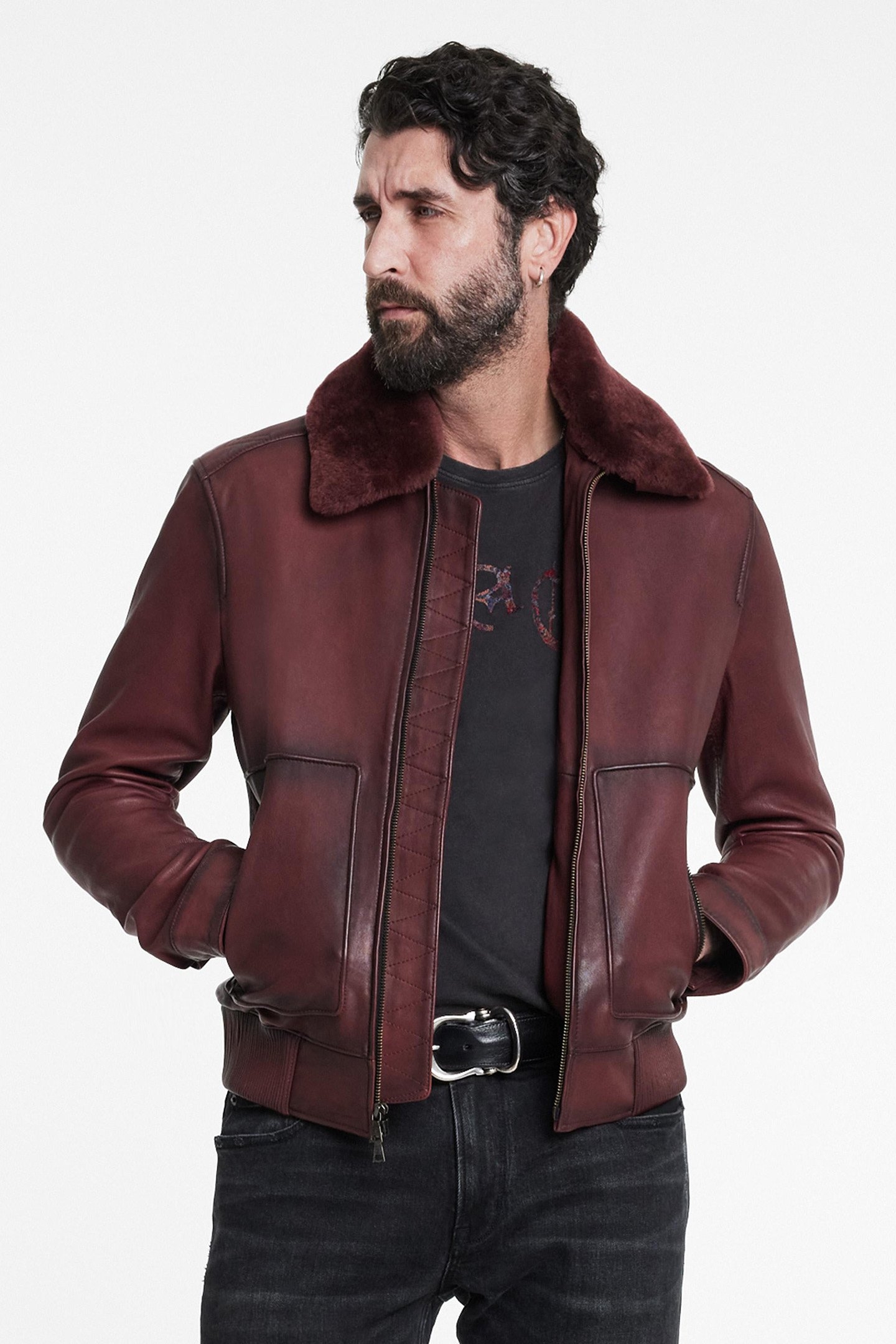 CLAREMONT AVIATOR JACKET OXBLOOD 1