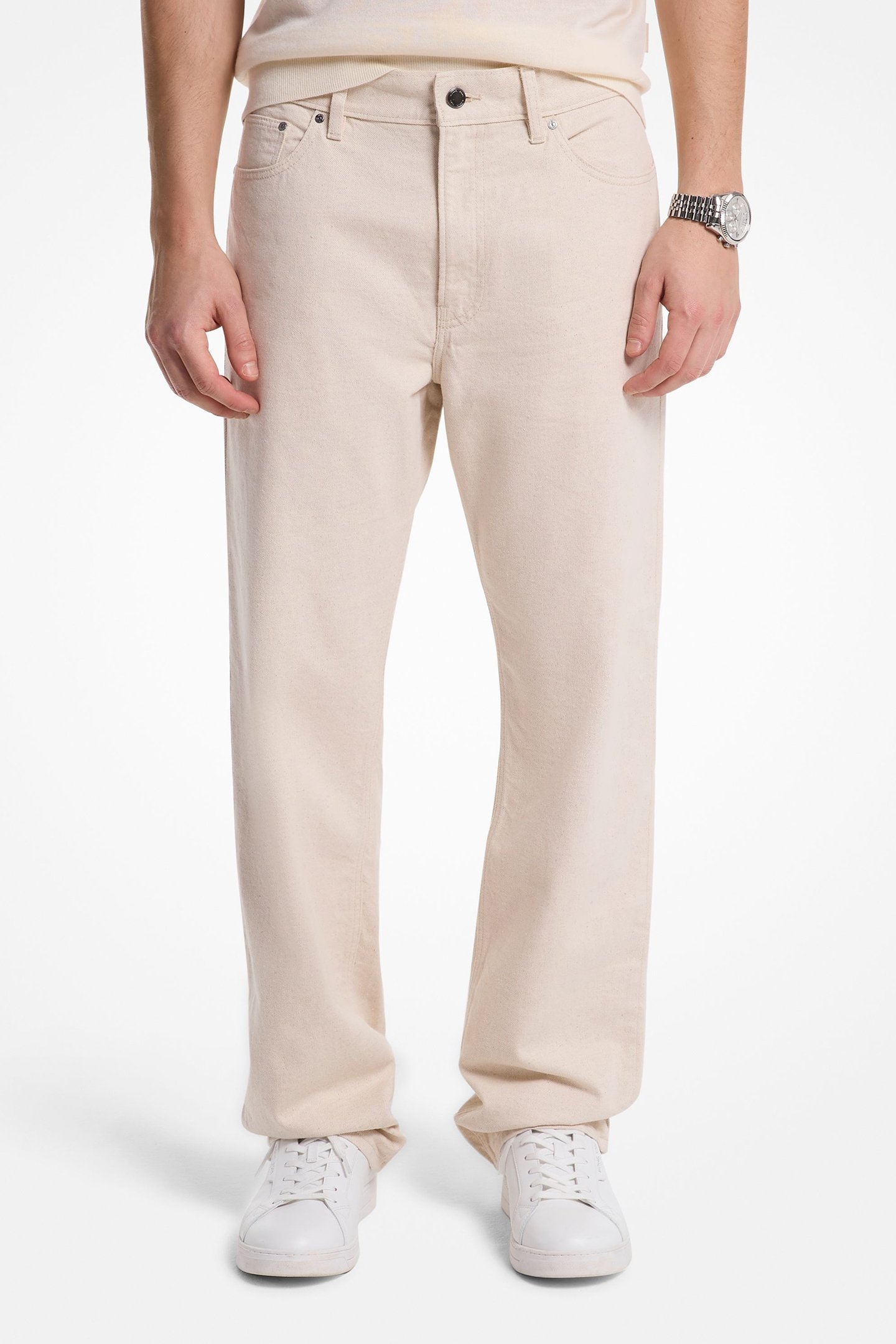 STRAIGHT LEG JEAN IN ECRU WHITE 1