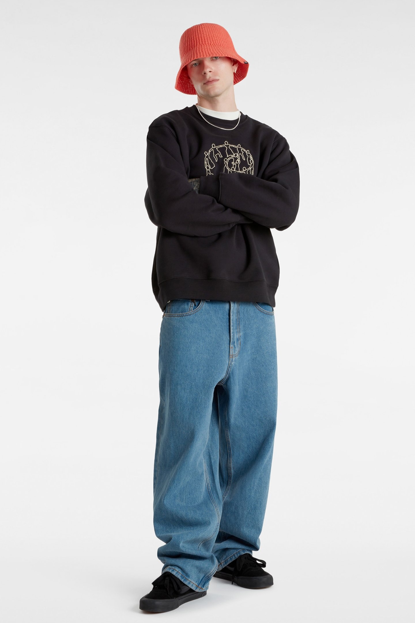 SKATE HOLD HANDS PO CREW BLACK 3