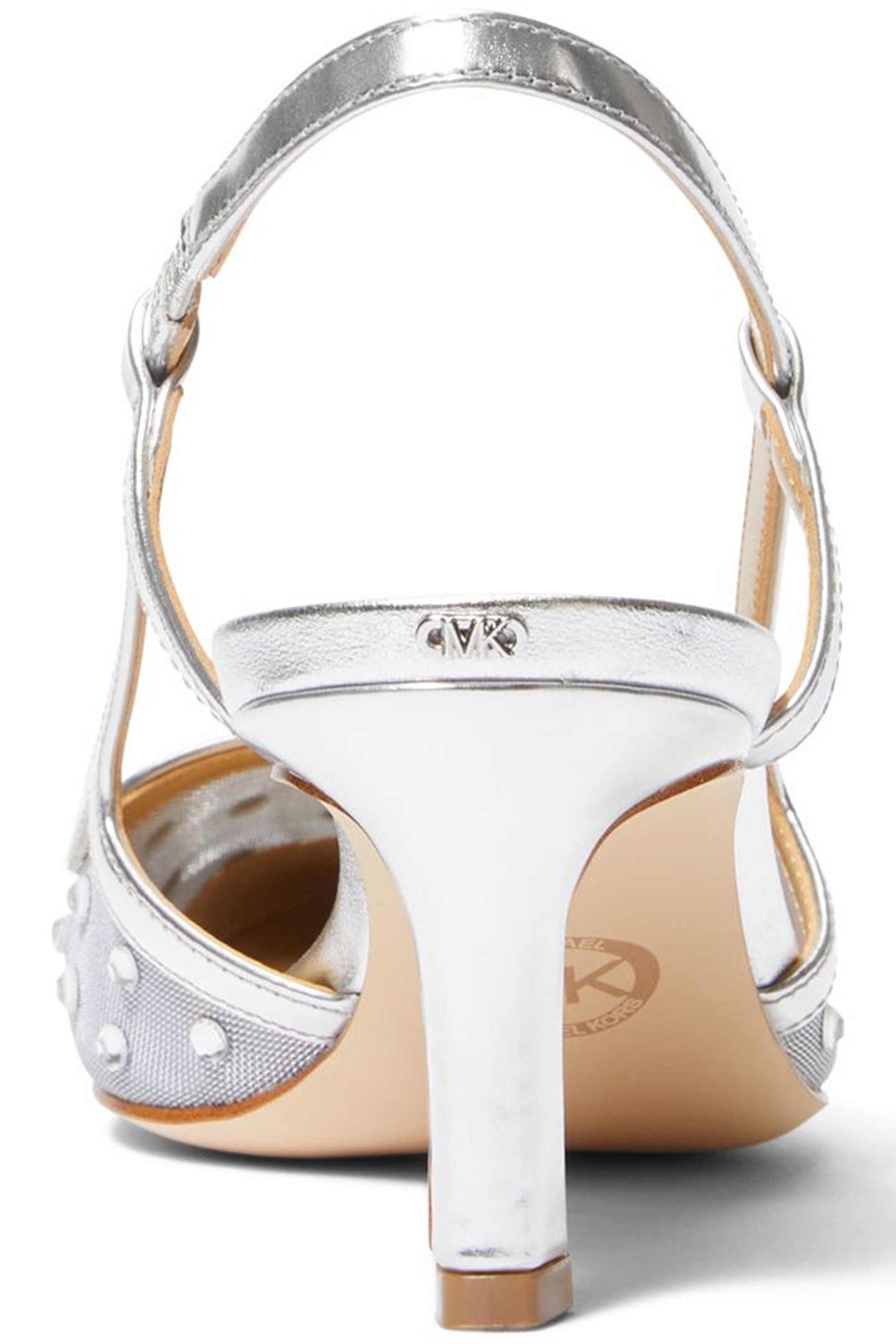 ALORA SLINGBACK MID HEEL SHOE WITH GEMS IN SILVER 4