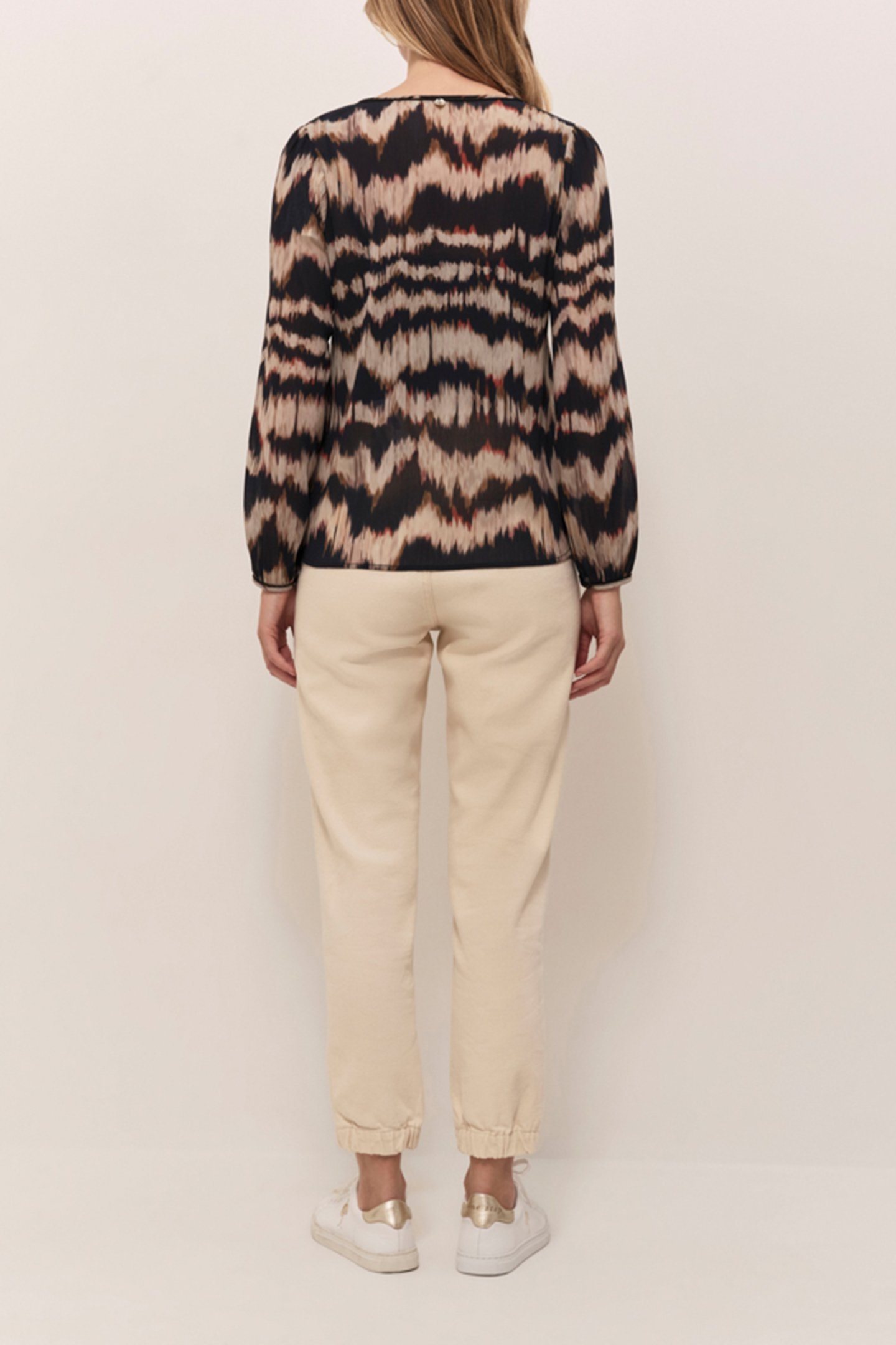 CASILDA ARTY STRIPE CHOCOLATE BLOUSE 2