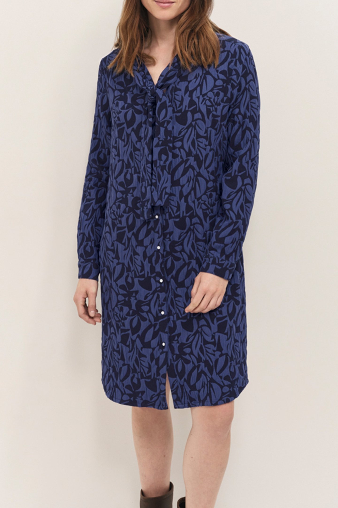 REALLY - MOONLIGHT JACQUARD SHIRT DRESS WITH FLORAL ARABESQU 1