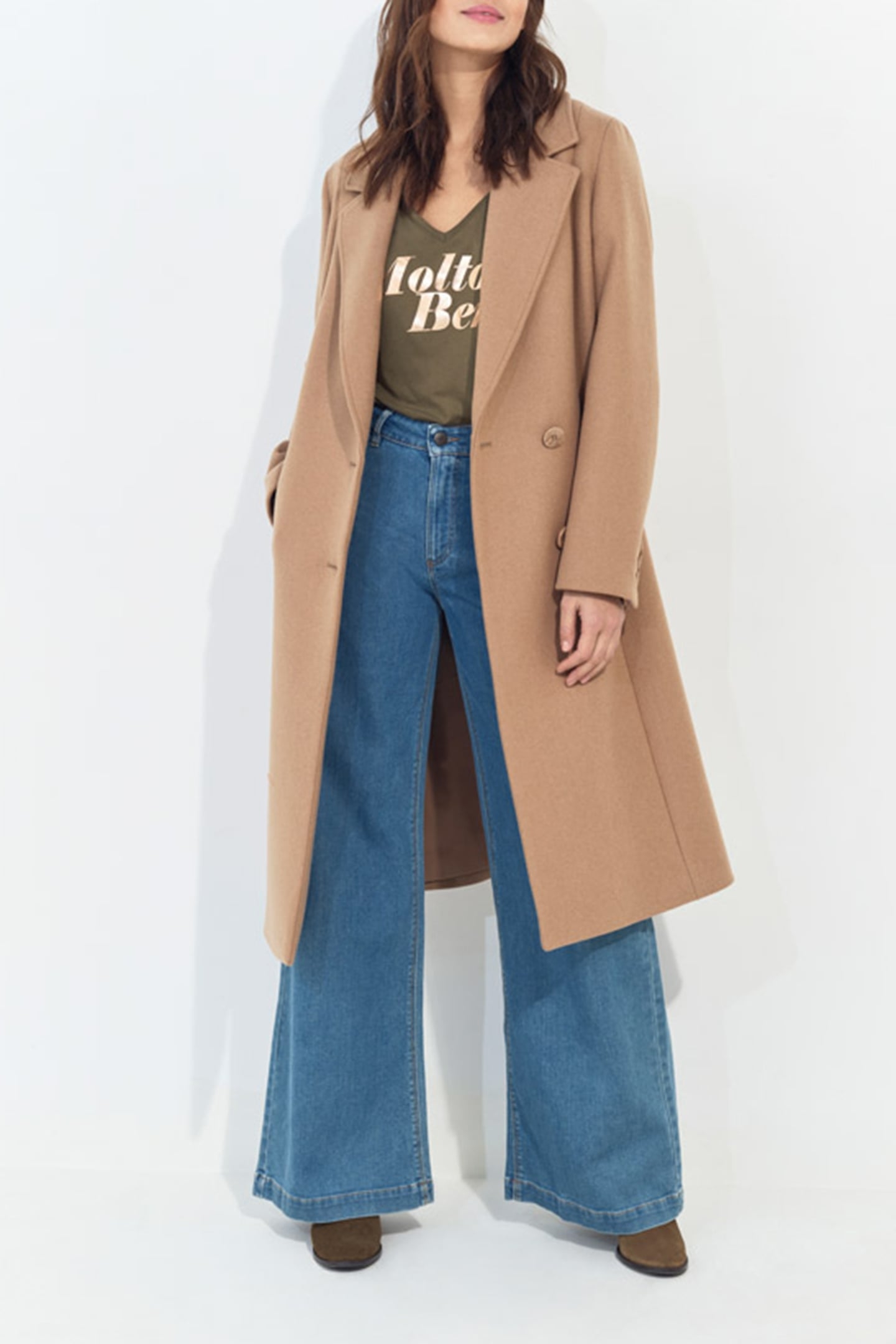 MEZZO - KHAKI METALLIC MESSAGE T-SHIRT 4