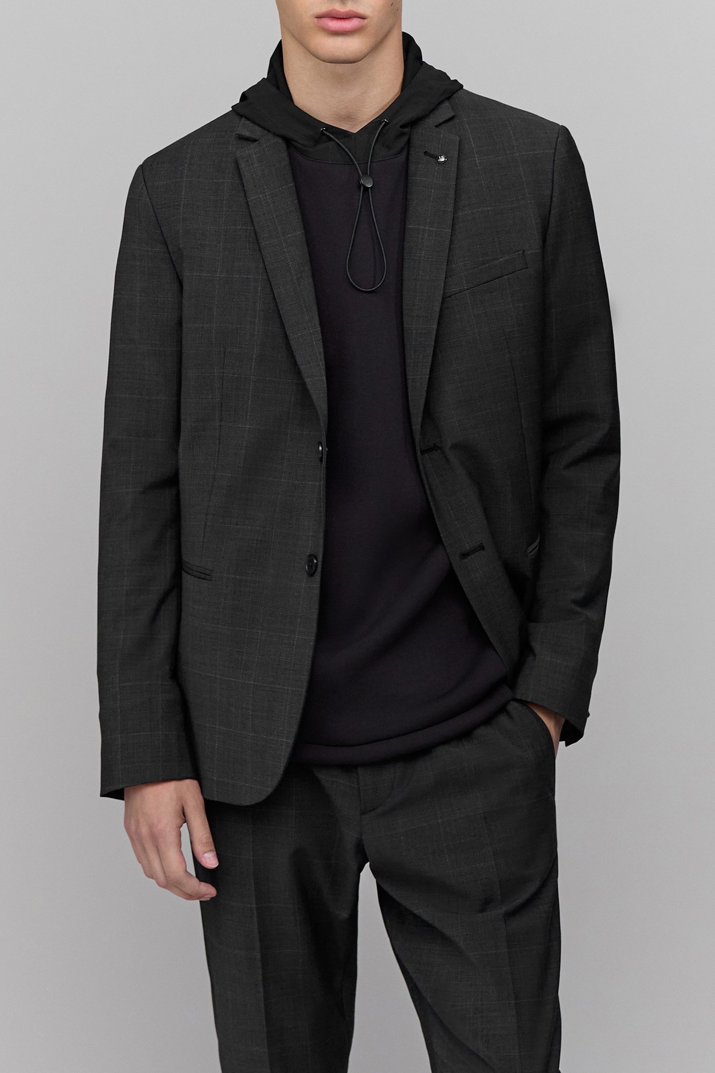 ANTHRACITE CHECK SUIT JACKET 5