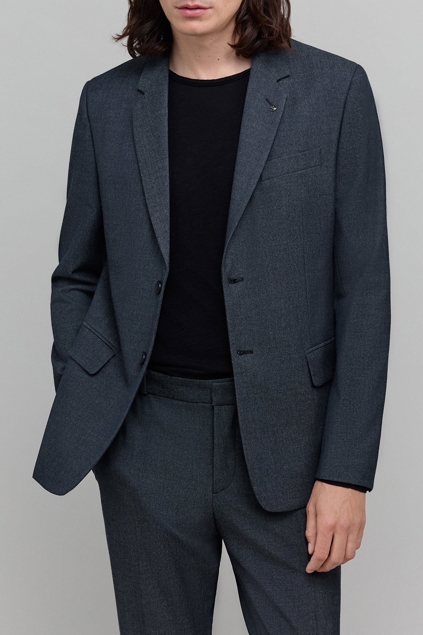 FAUX-PLAIN NAVY SUIT JACKET 4