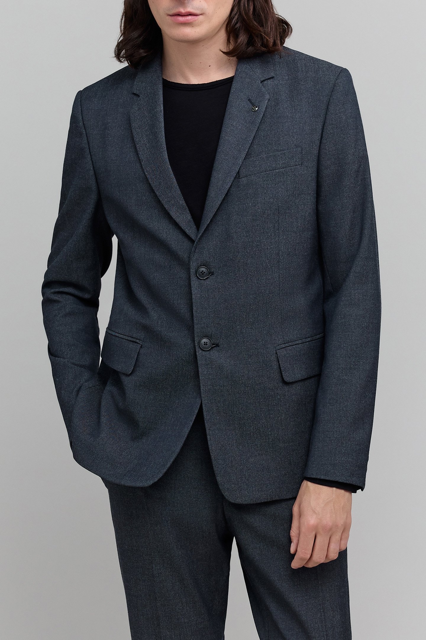 FAUX-PLAIN NAVY SUIT JACKET 1