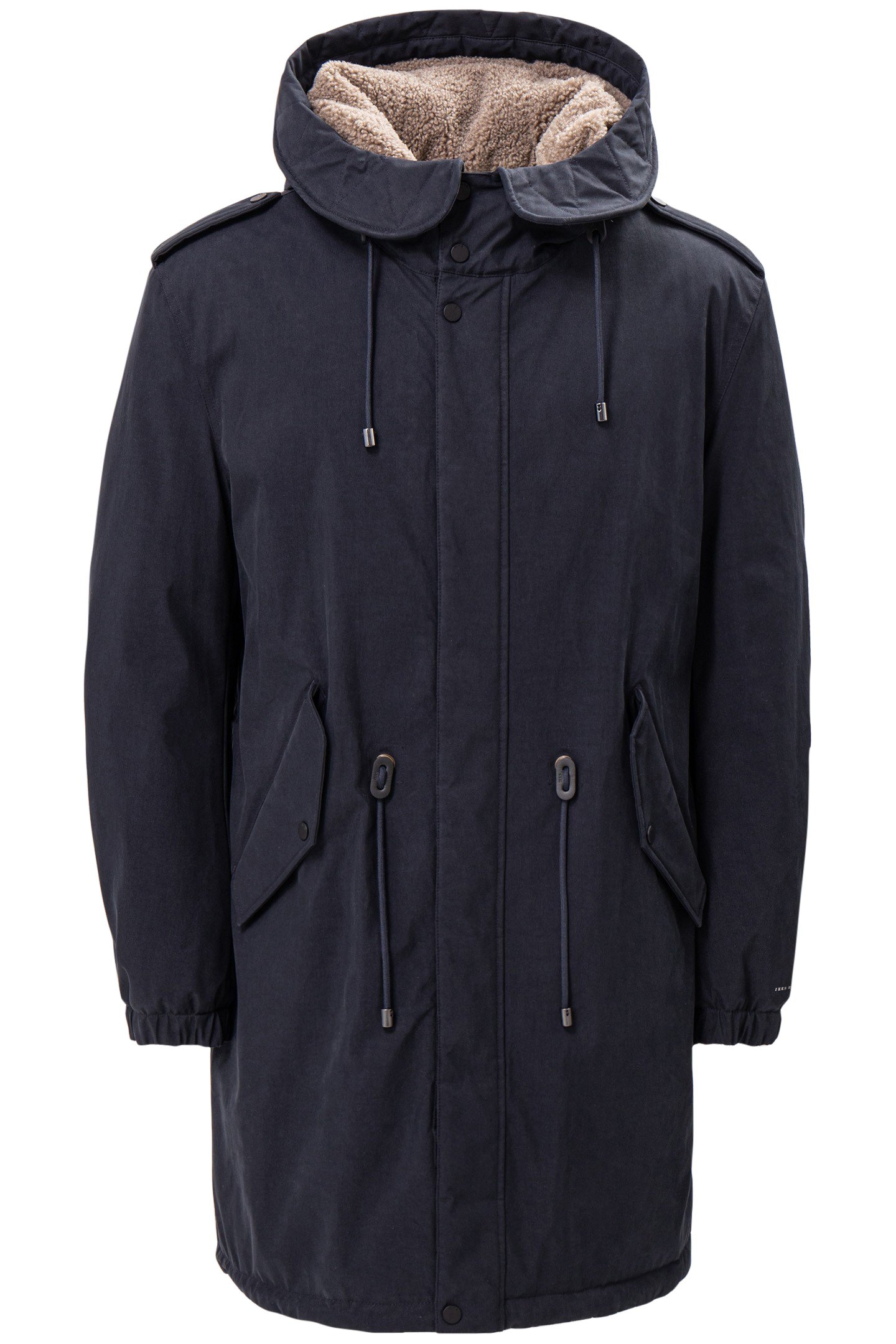 NAVY BLUE PARKA WITH BEIGE SHERPA LINING 3