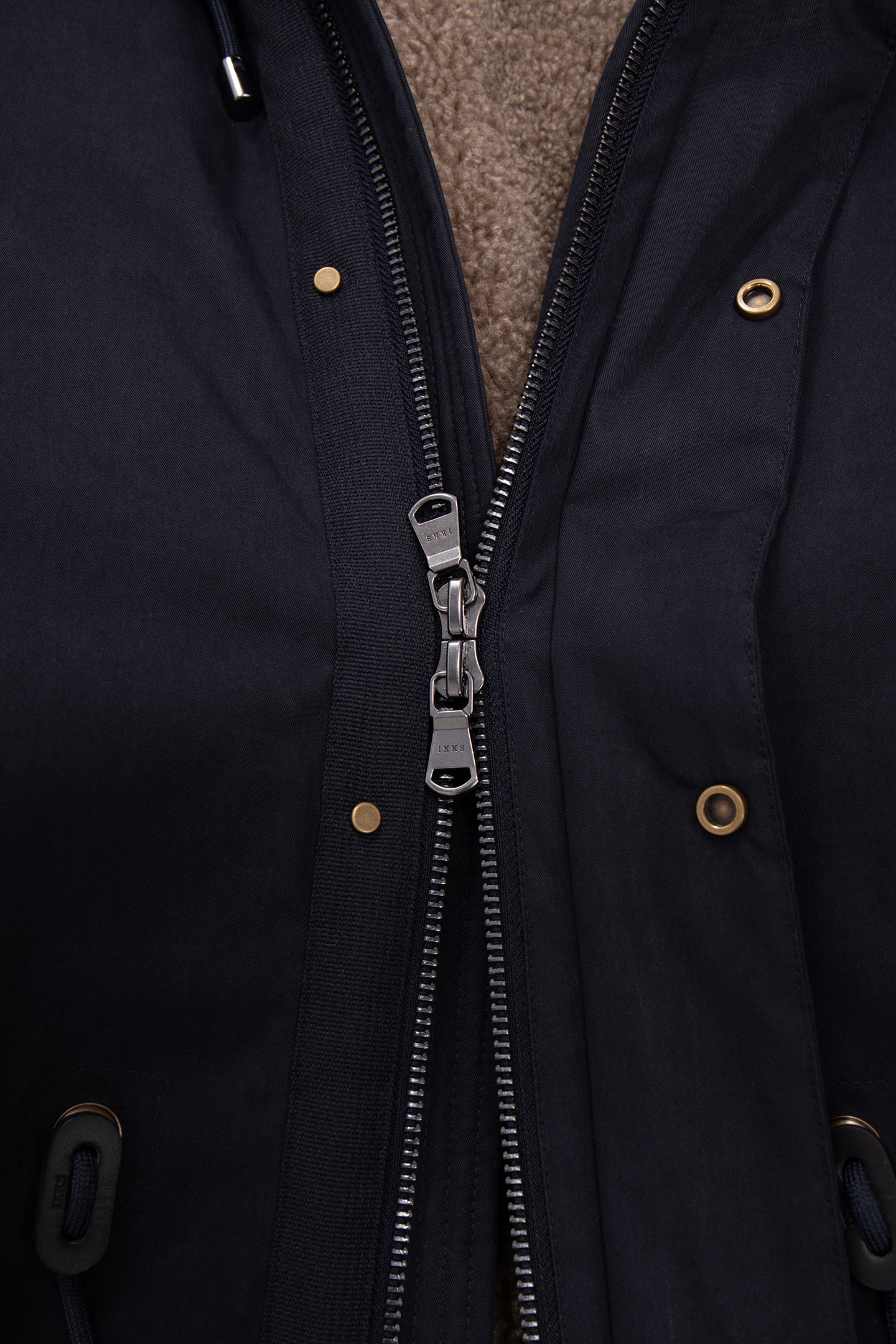 NAVY BLUE PARKA WITH BEIGE SHERPA LINING 8