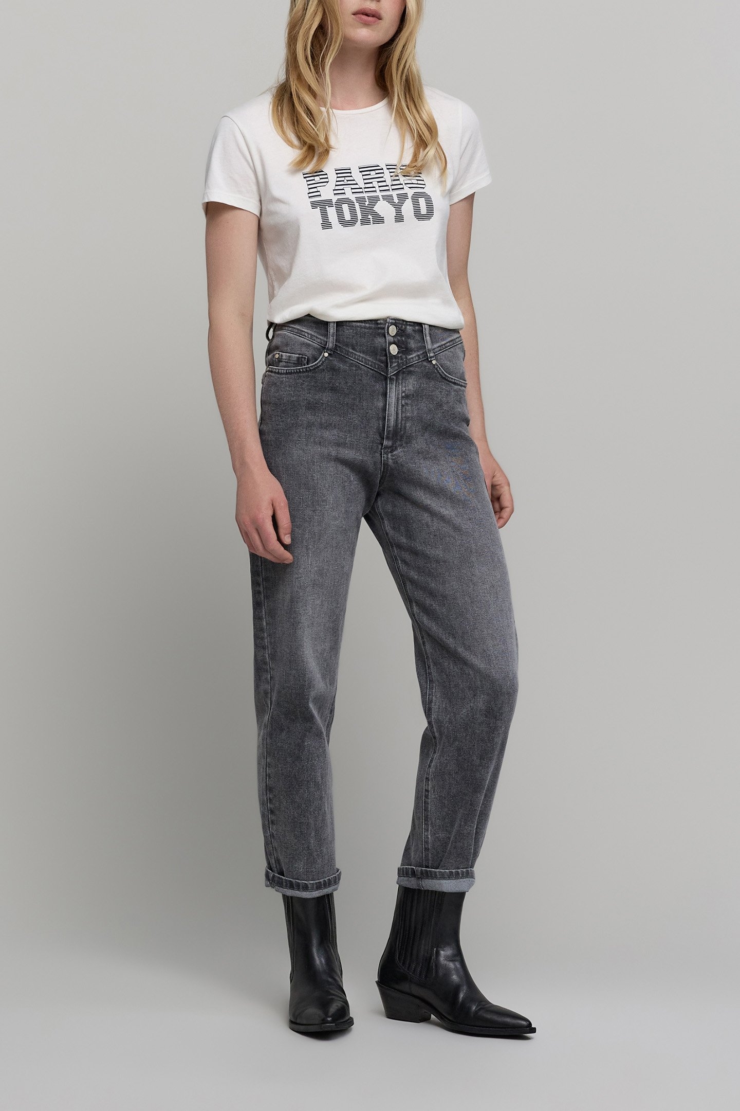 OFF-WHITE NAVY STRIPES TEE-SHIRT 1