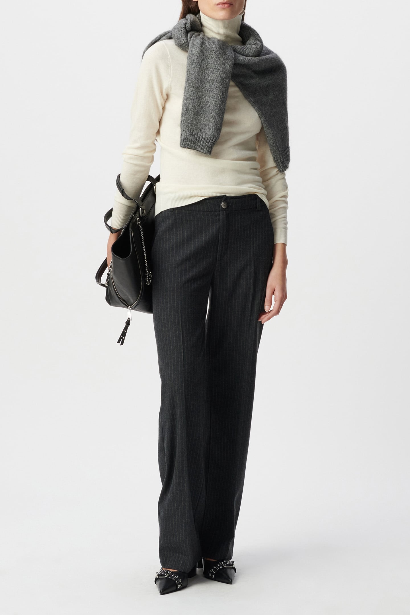 ECRU HERRINGBONE KNIT SWEATER 4