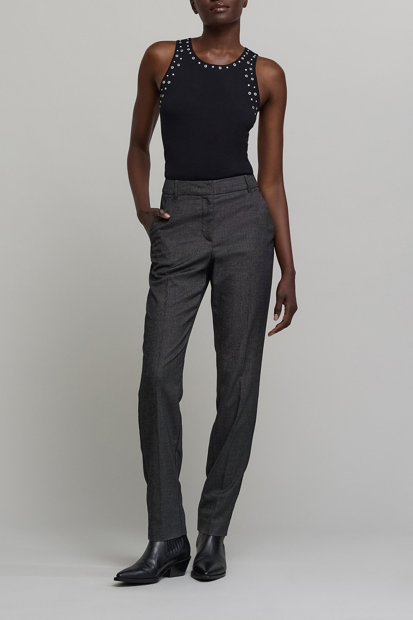 CAVIAR PATTERN STRAIGHT-LEG PANTS 3