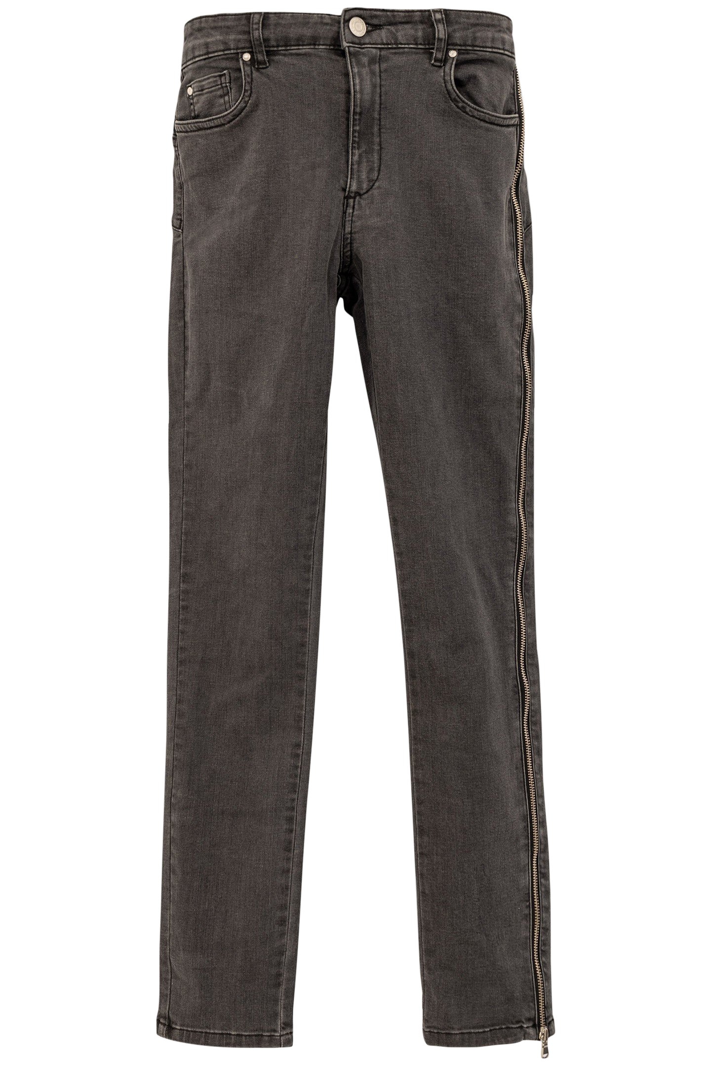 7/8 SLIM GREY POWERSTRETCH SIDE-ZIP JEANS 1