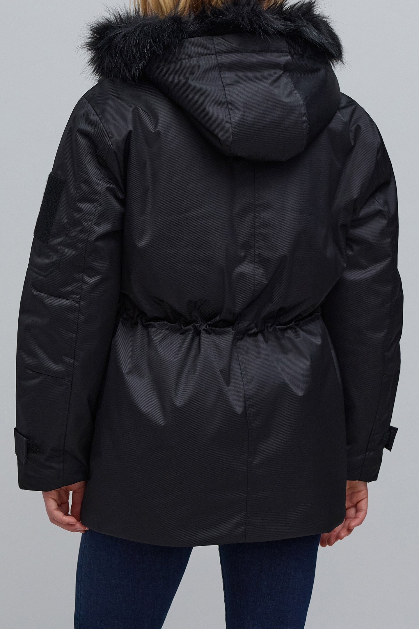 BLACK STRIPED PARKA 2