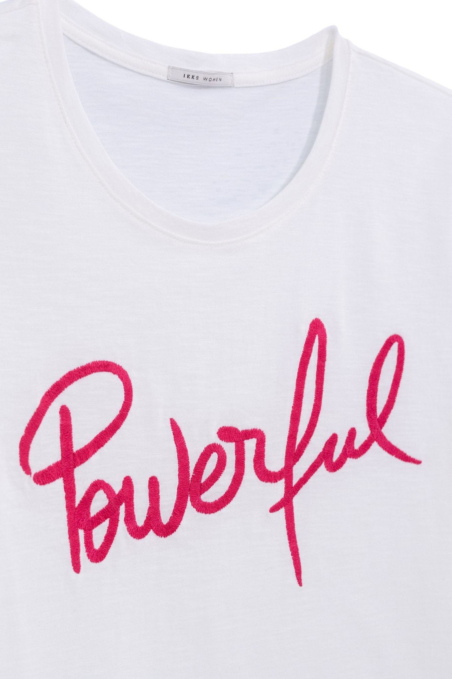 SHORT-SLEEVED WHITE T-SHIRT WITH EMBROIDERED MESSAGE 3