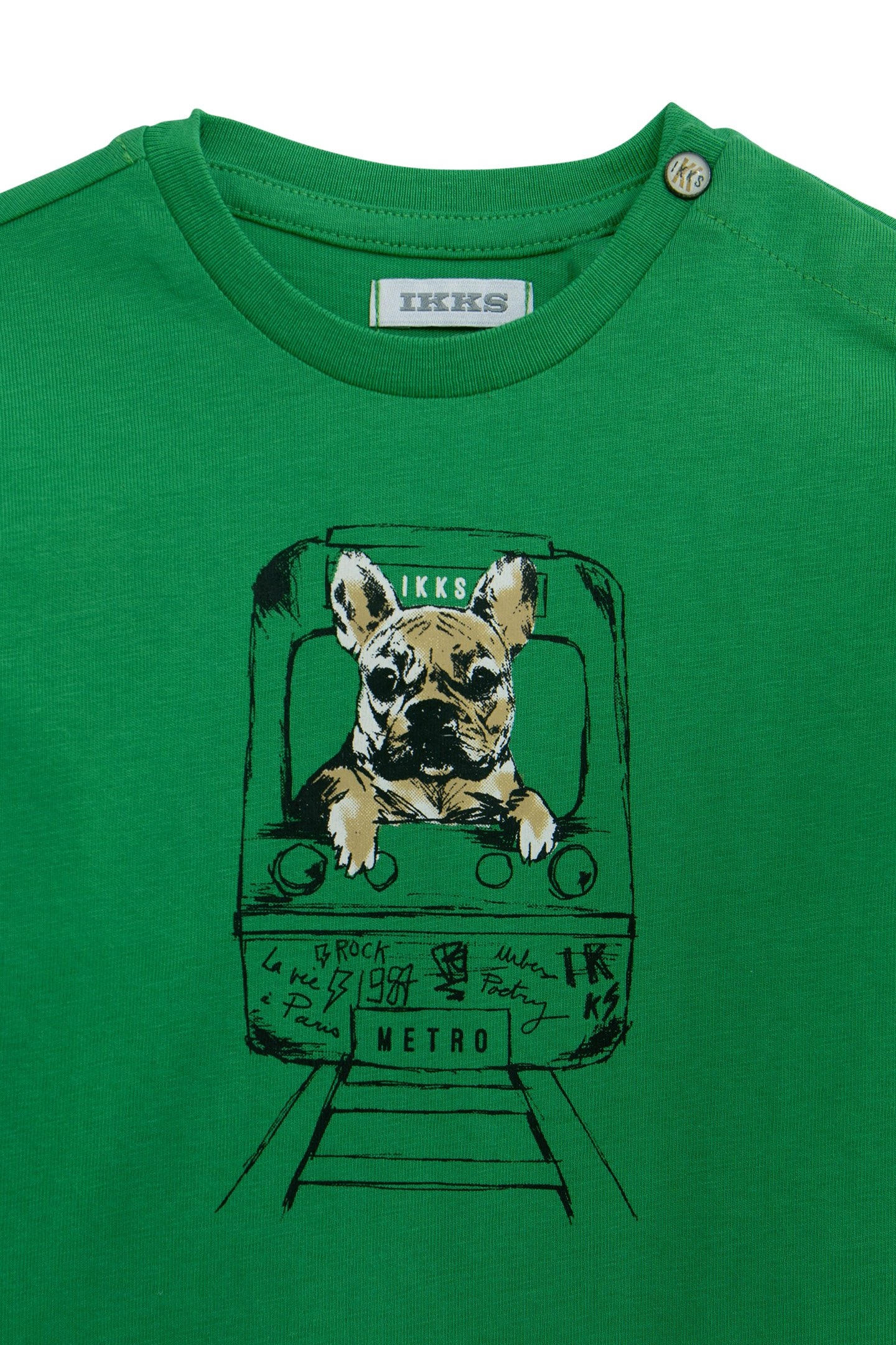 GREEN T-SHIRT ORGANIC COTTON VISUAL DOG-METRO BABY BOY 2