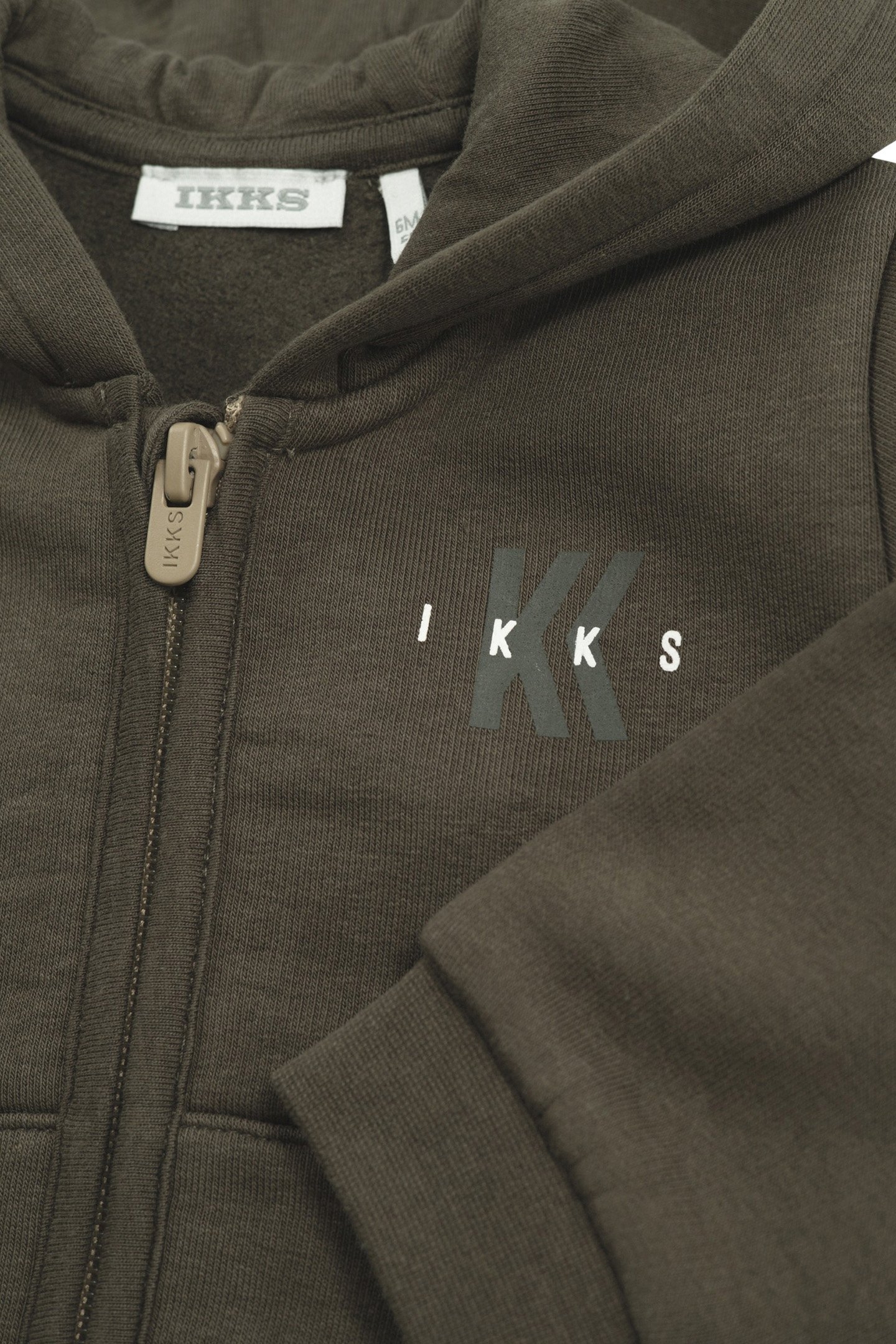 BABY BOY KHAKI ZIPPED HOODED CARDIGAN 4