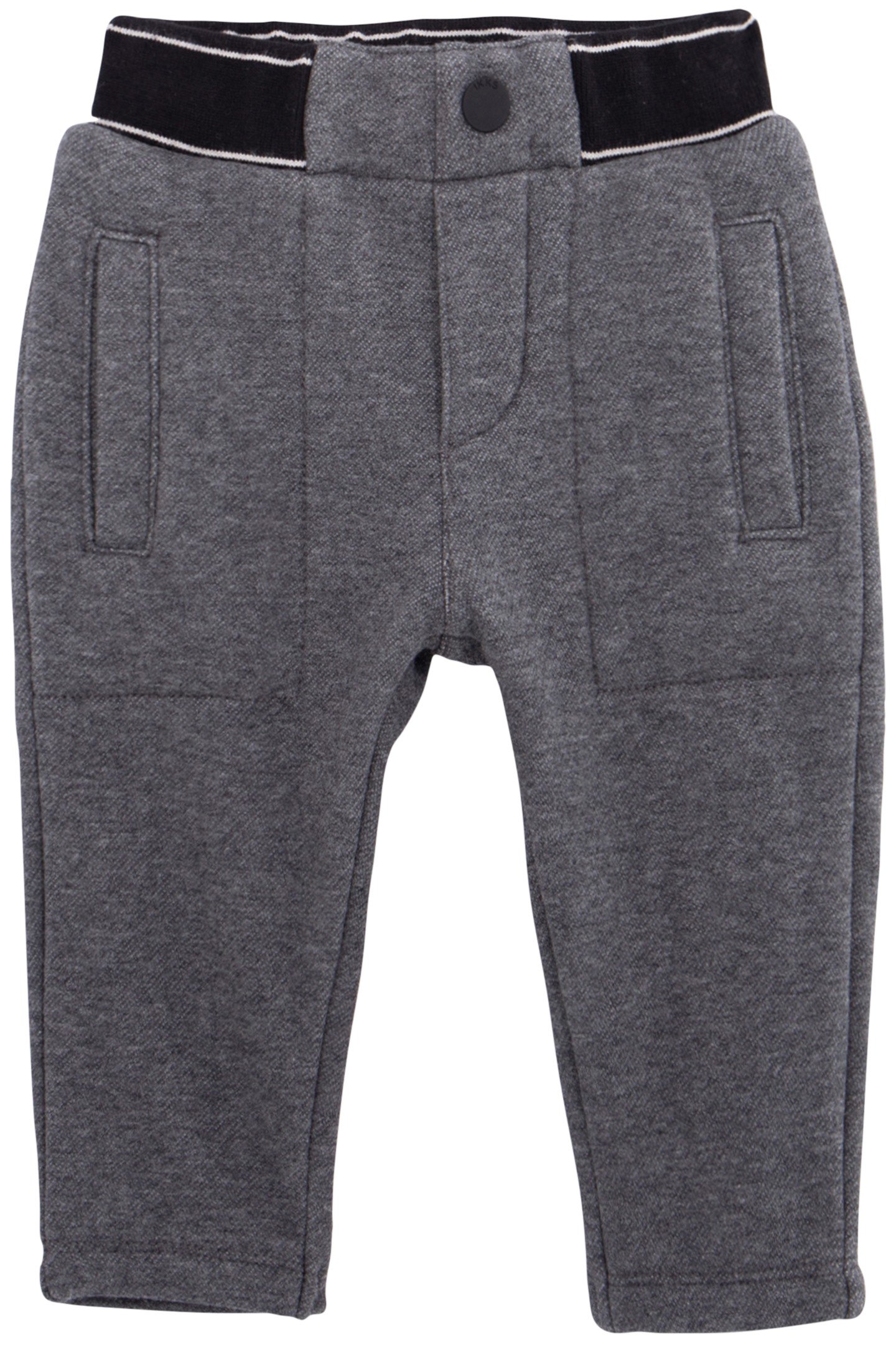 BOY'S GREY STRIPED PANTS WITH RIBBED WAISTBAND 1