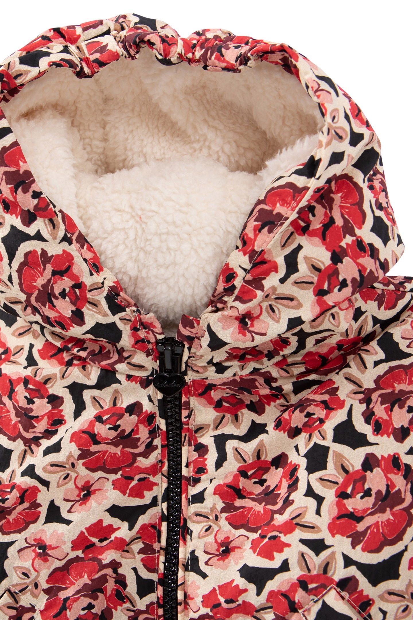 BABY GIRL MAXI PINK PRINT BLACK PADDED JACKET 4