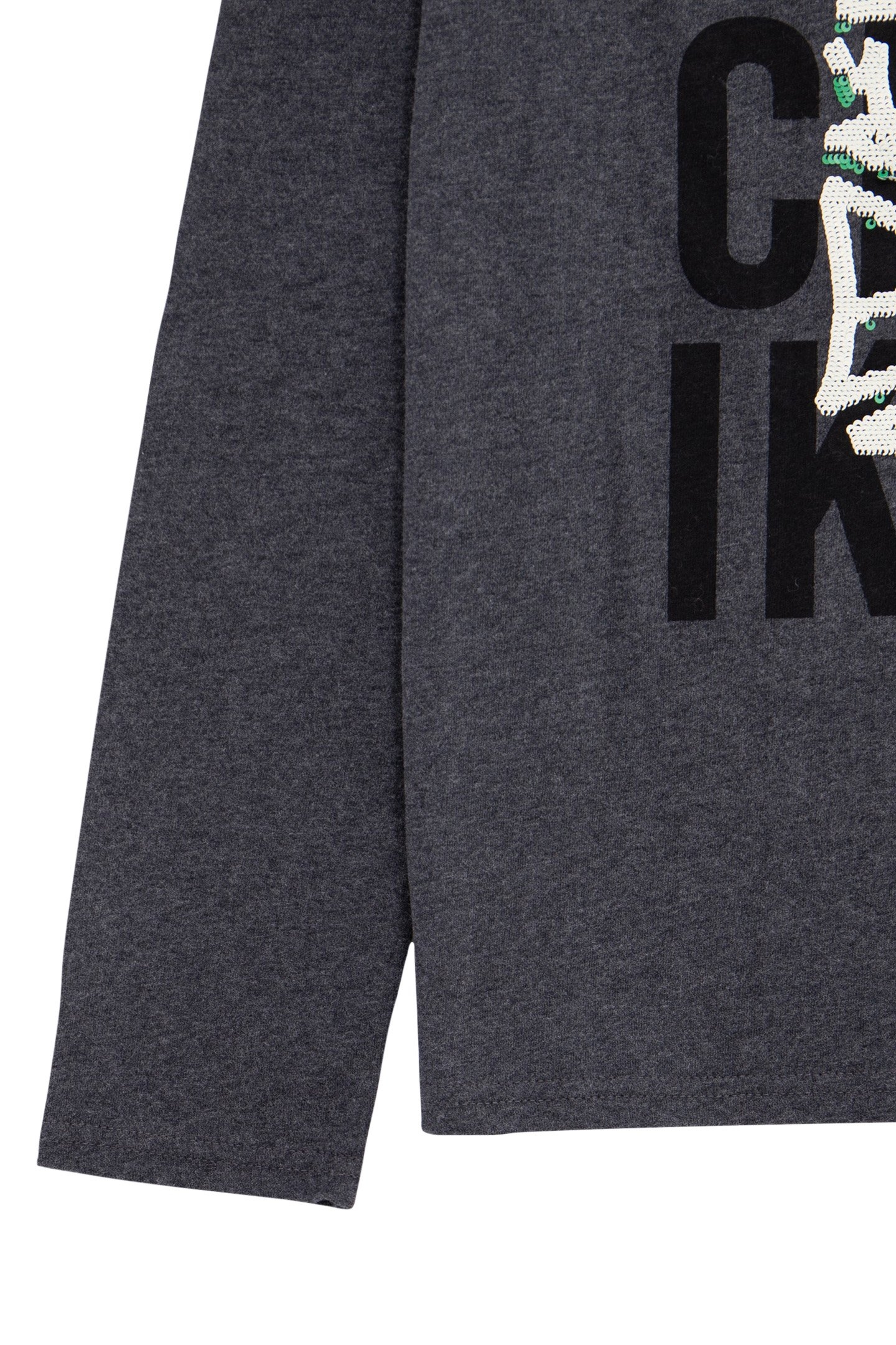 BOY'S GREY MESSAGE PRINT T-SHIRT WITH SEQUINS EMBROIDERY 4