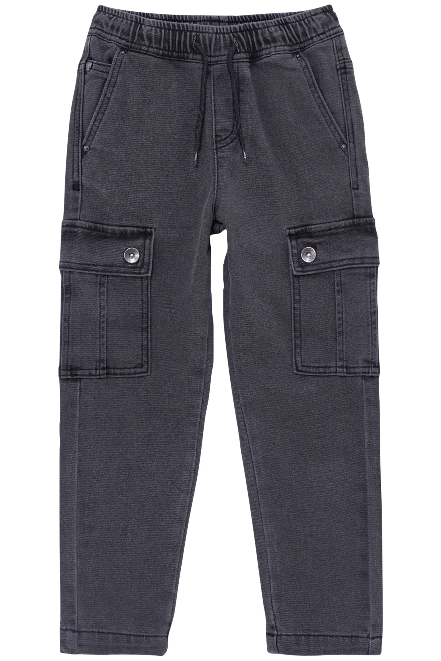 LOOSE GREY DENIM BATTLE SPIRIT JOGGERS FOR BOYS 1
