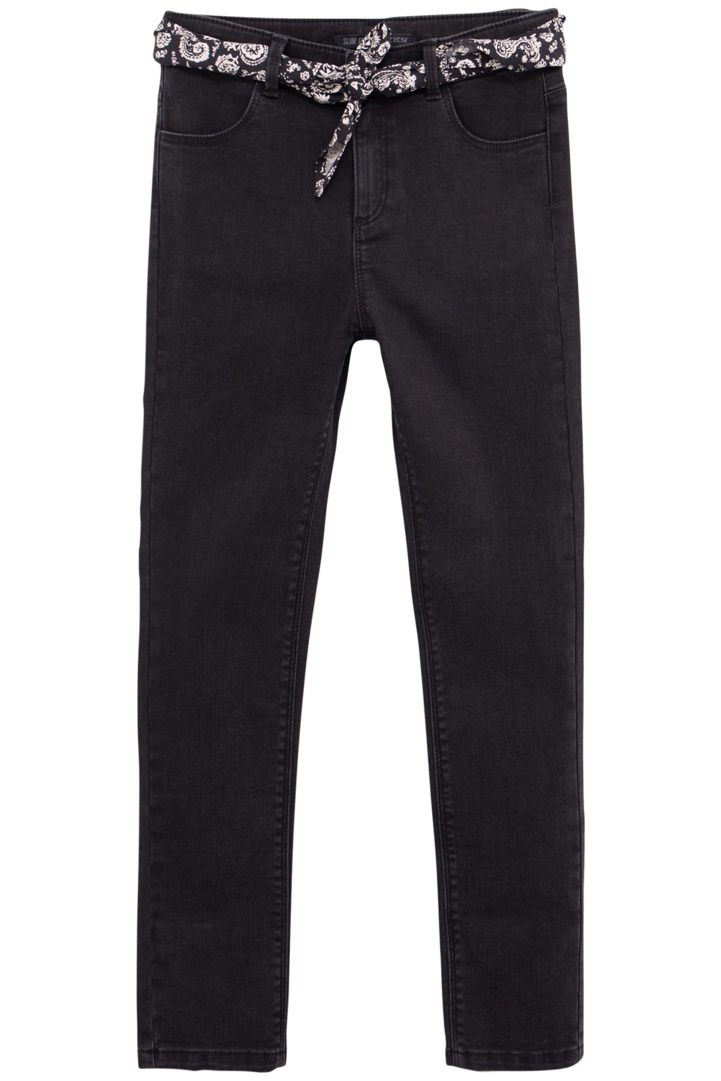 SLIM BLACK SKINNY JEANS-GIRL'S BELT 3
