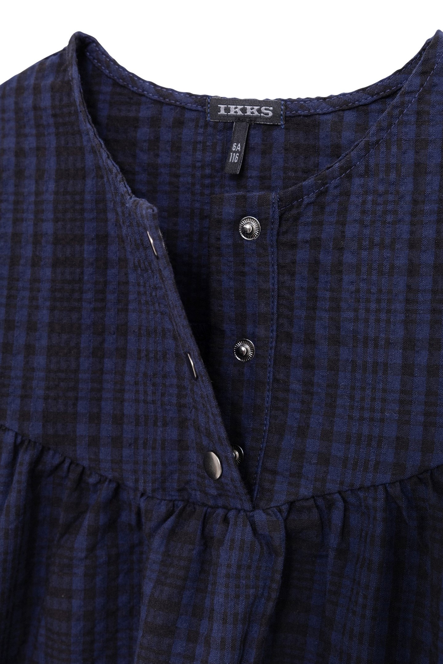 GIRL'S 2-IN-1 NAVY PLAID DRESS AND BIKER VEST 6