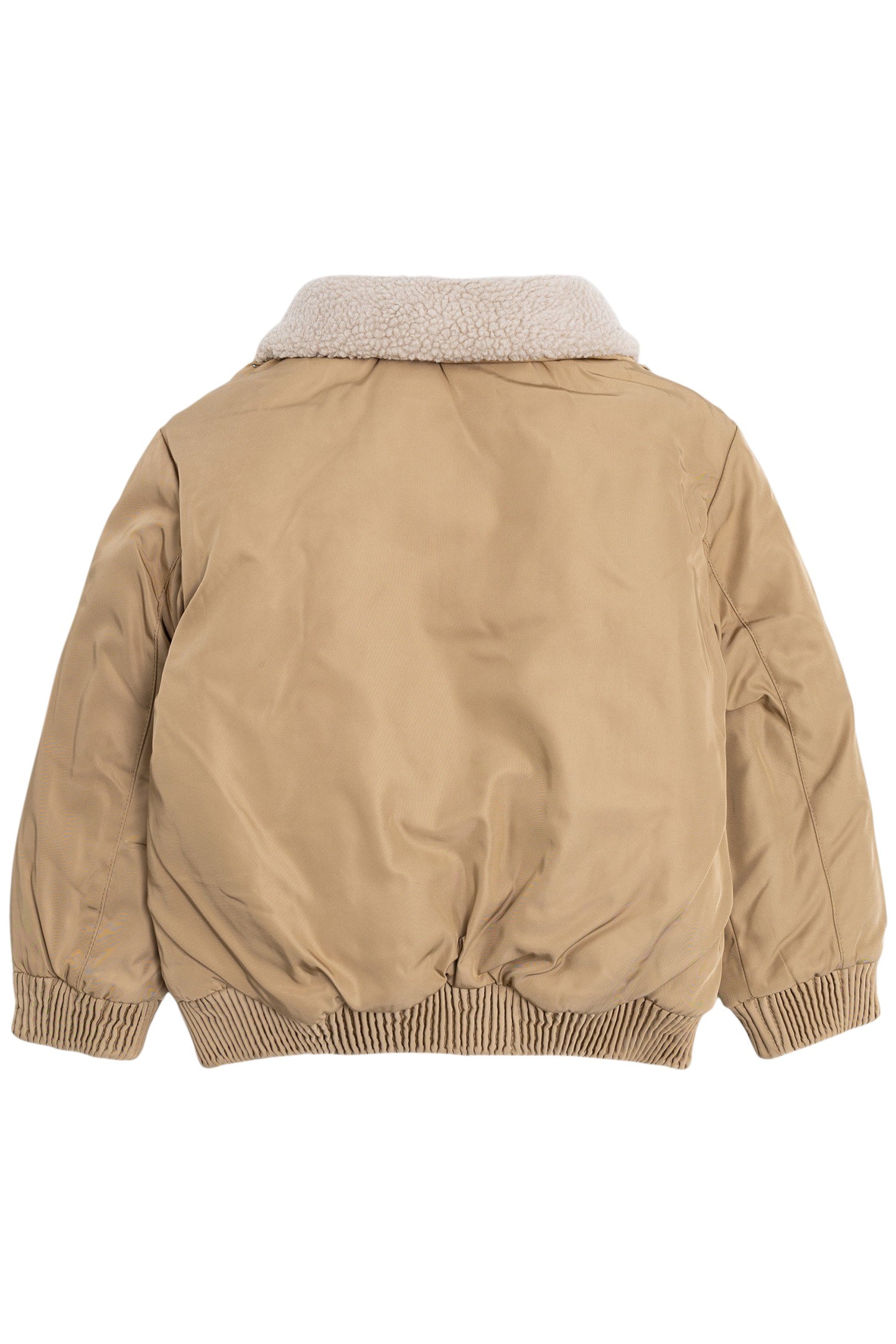 CAMEL BOMBER WITH FUR COLLAR AND DETACHABLE HOOD FOR BOYS 2