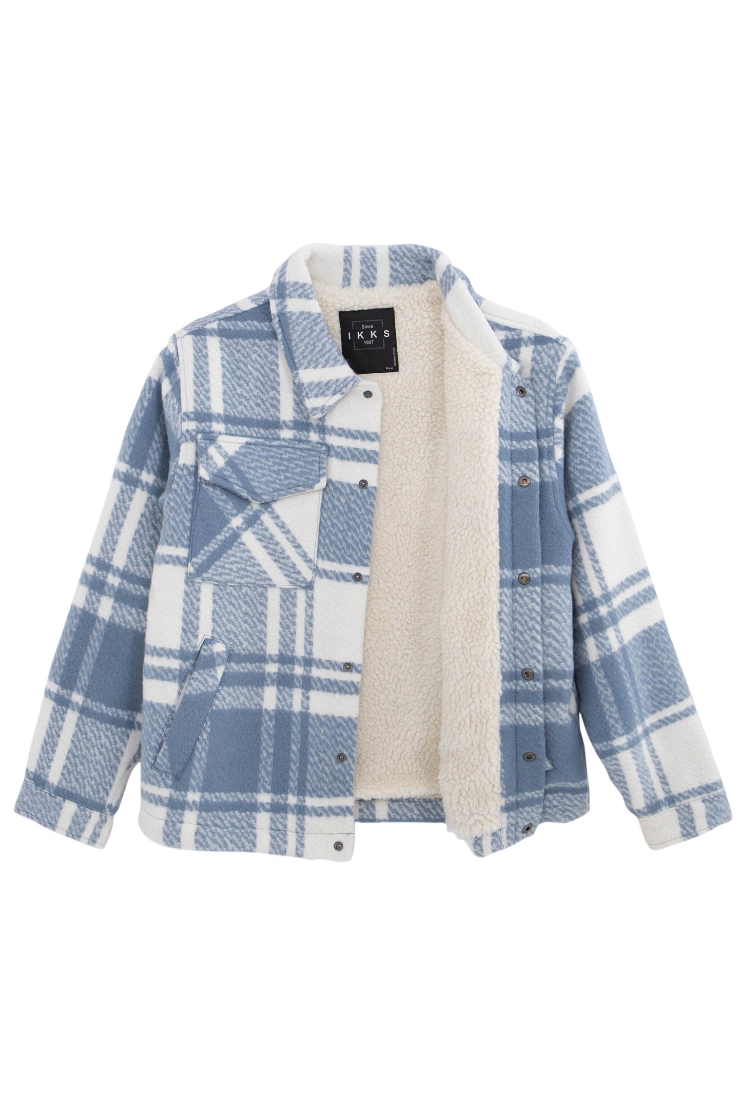 BOY'S BLUE WOOL PLAID JACKET WITH LINING 3