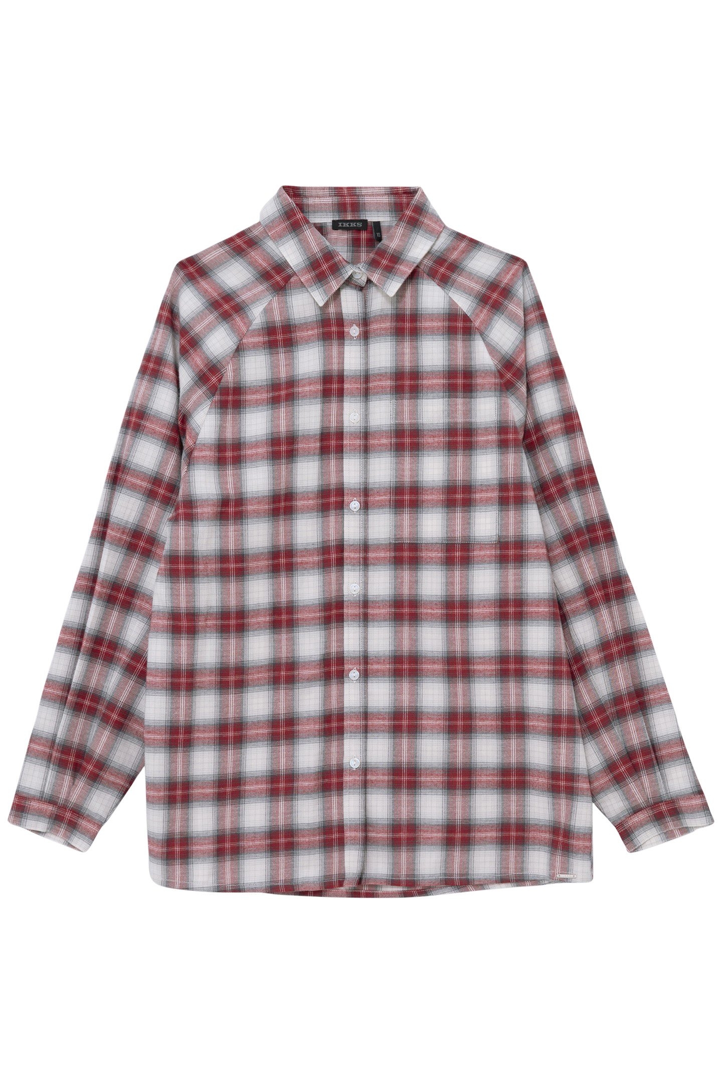 GIRL'S BURGUNDY PLAID SHIRT 1