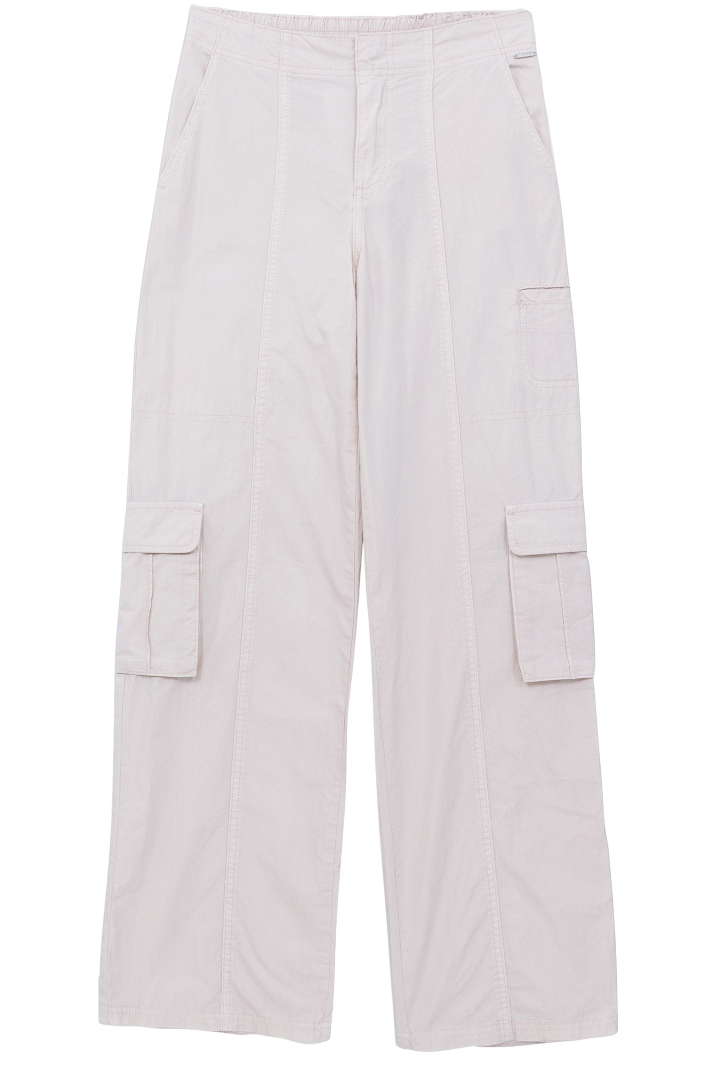 GIRL'S BATTLE UPCYCLED BEIGE PARACHUTE PANTS 1