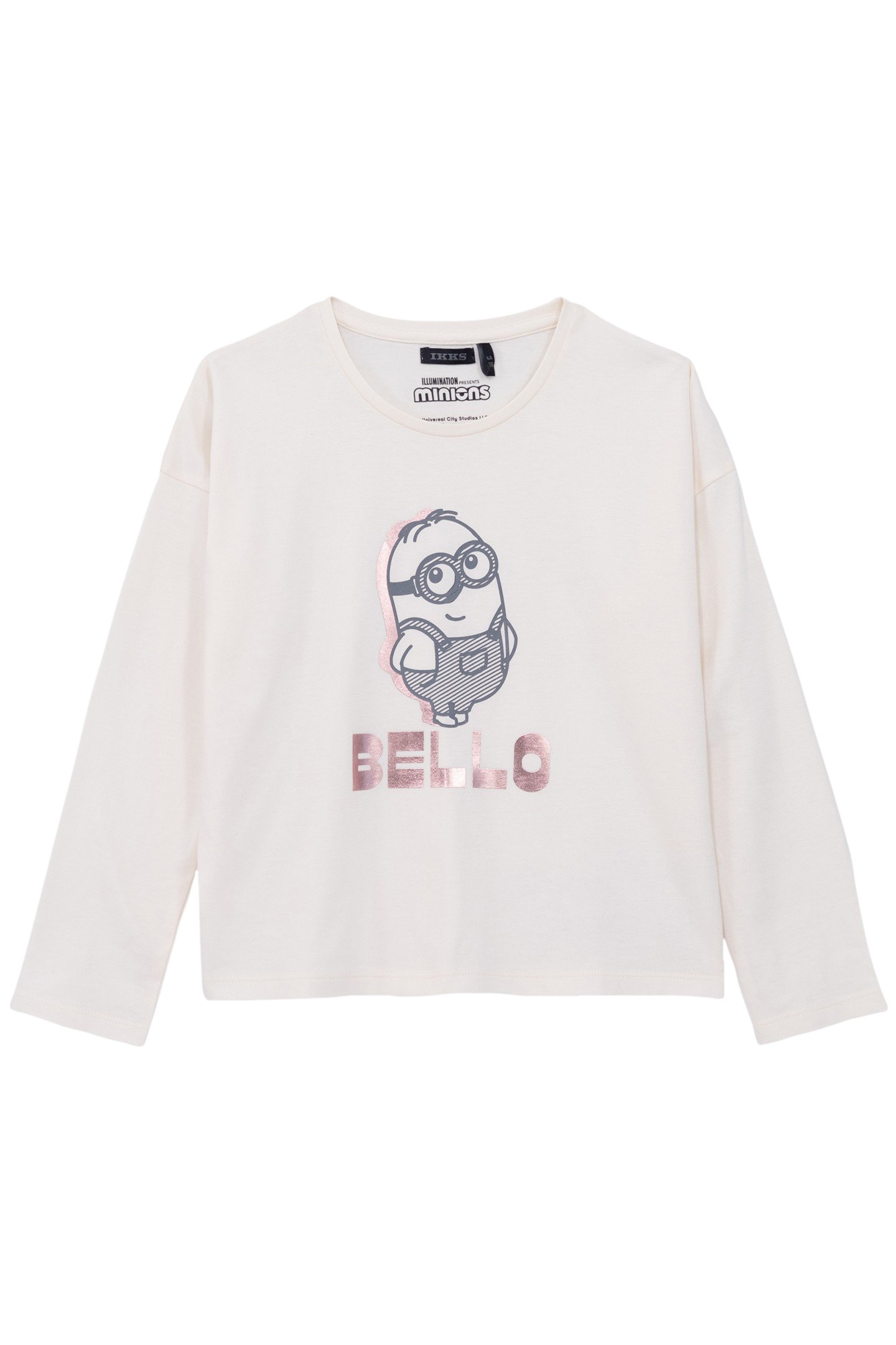 ORGANIC COTTON T-SHIRT WITH MINIONS MESSAGE FOR GIRLS 1