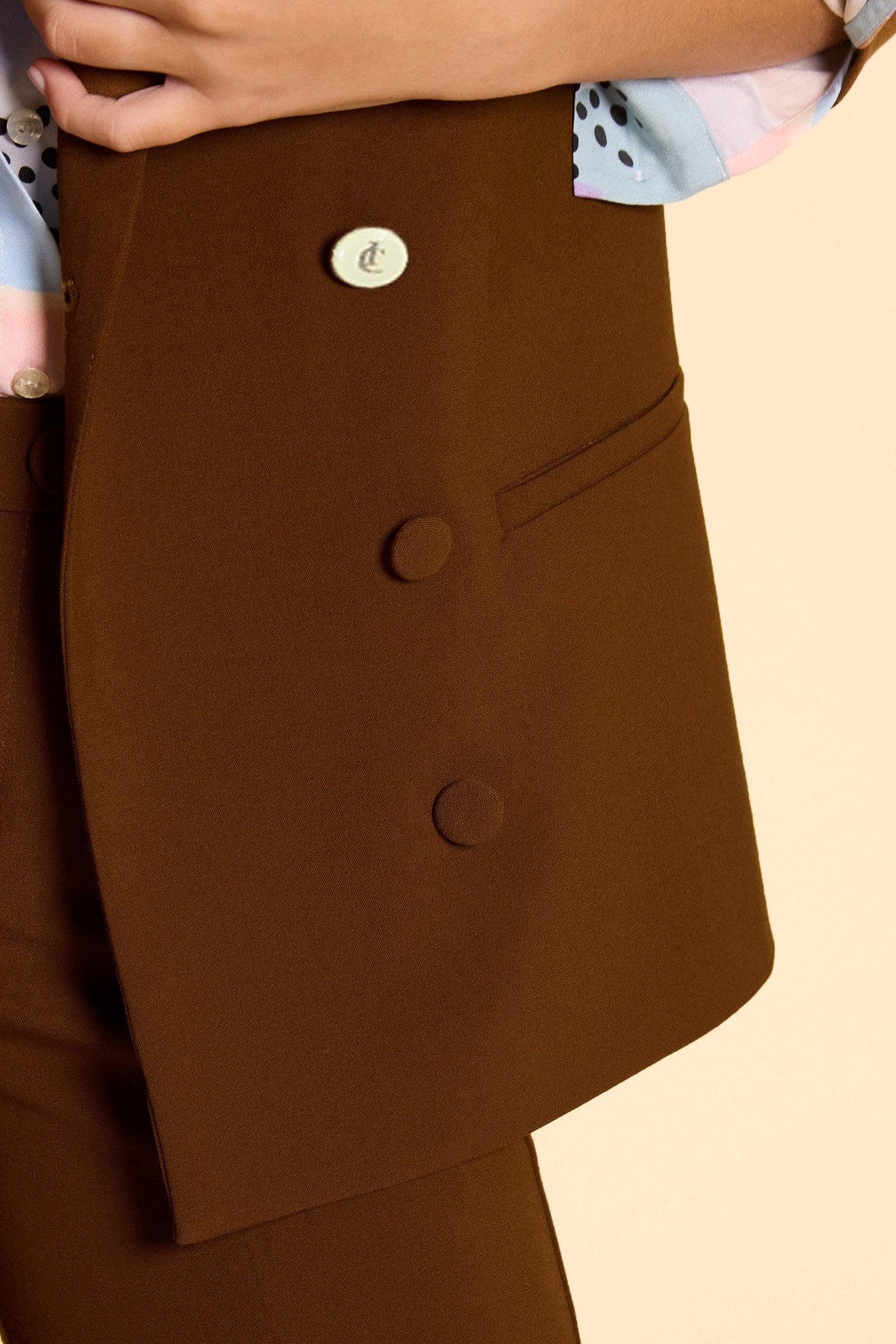 CAMEL DOUBLE-BREASTED SUIT JACKET 7