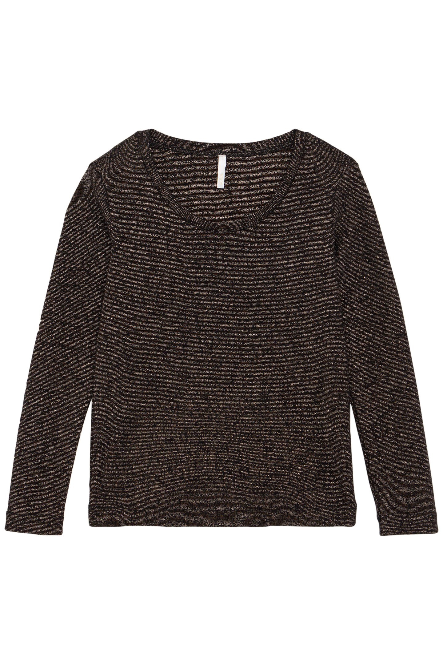 BLACK T-SHIRT WITH METALLIC GOLD STRIPES 4