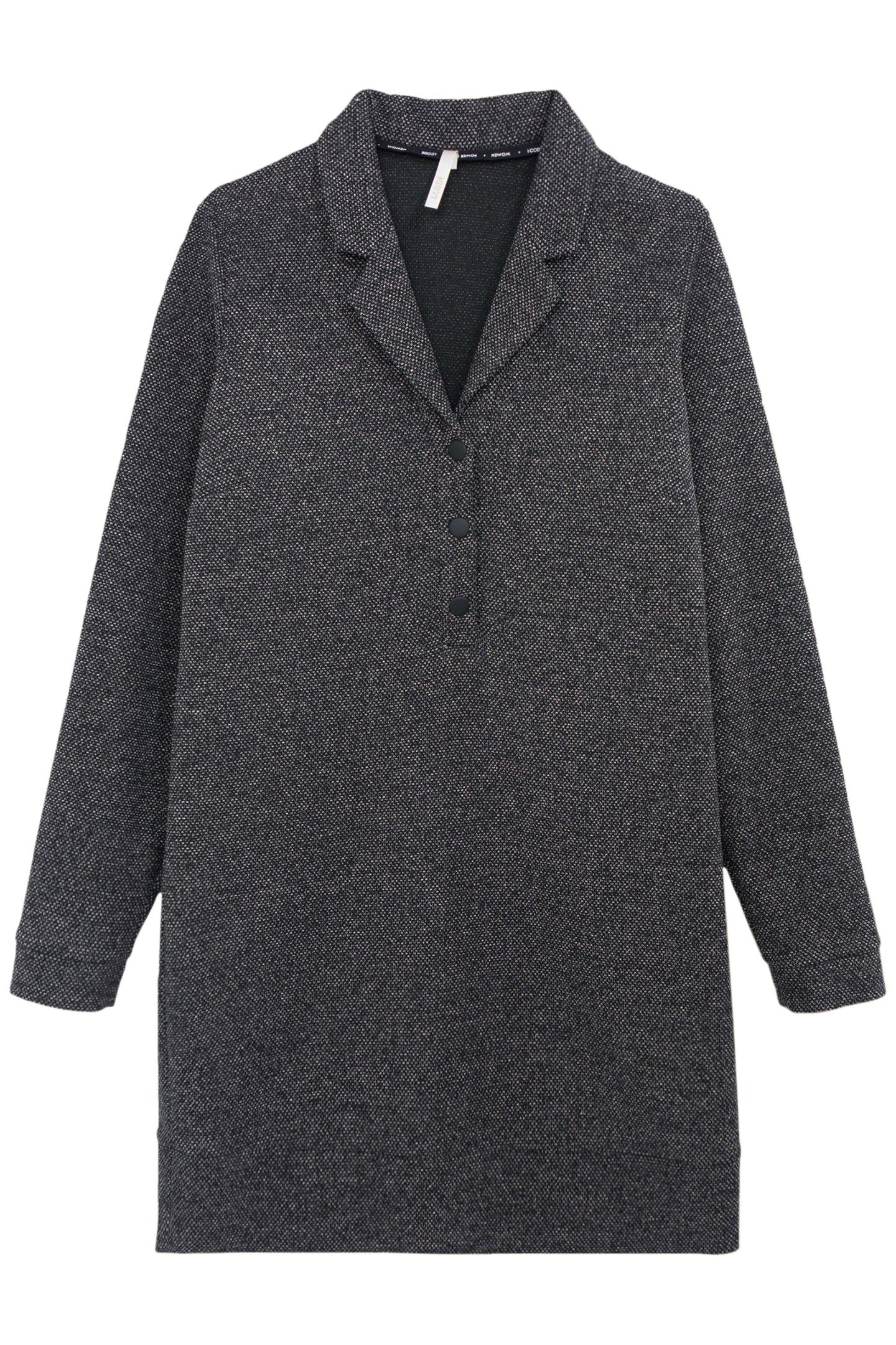 BLACK SEMI-PLAIN KNIT LONG DRESS 4