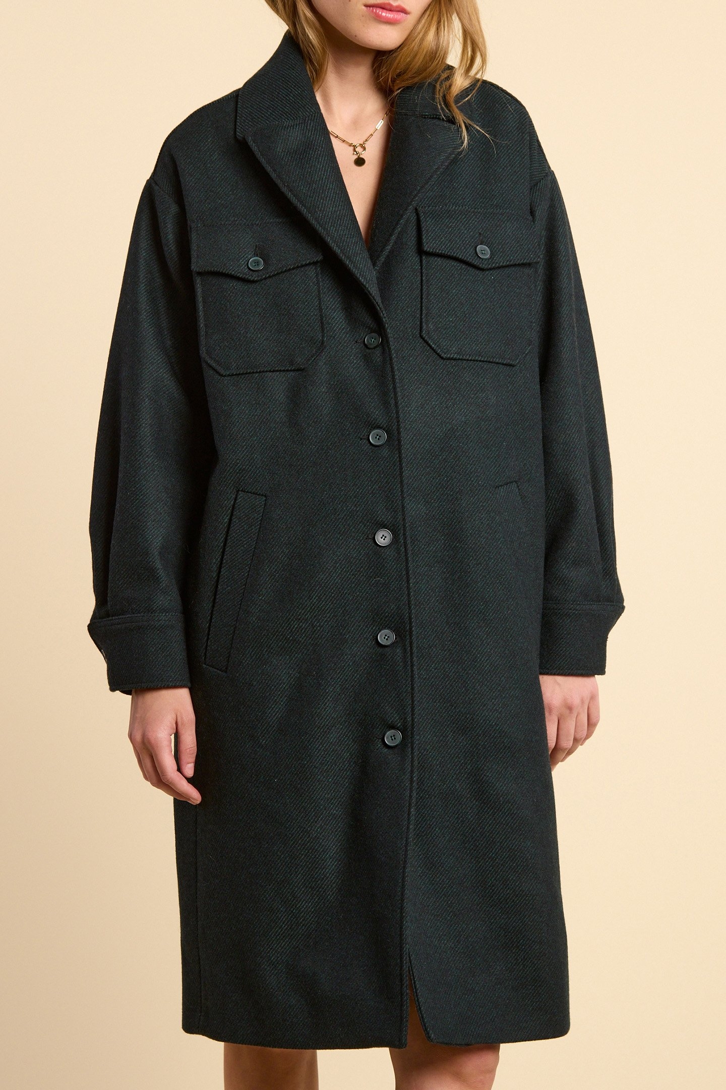 MIDNIGHT GREEN OVERCOAT 1