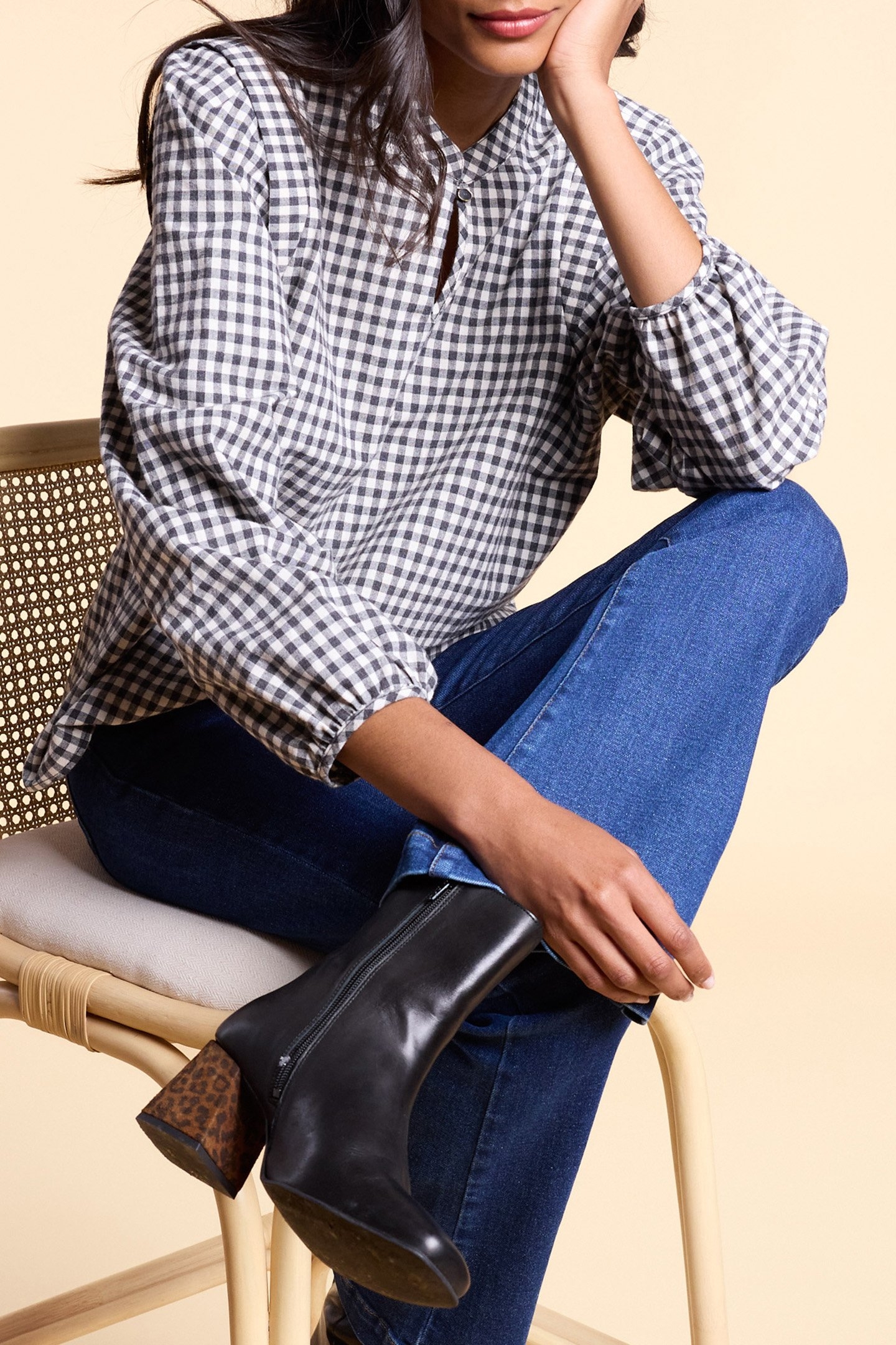 BLACK GINGHAM BLOUSE 5