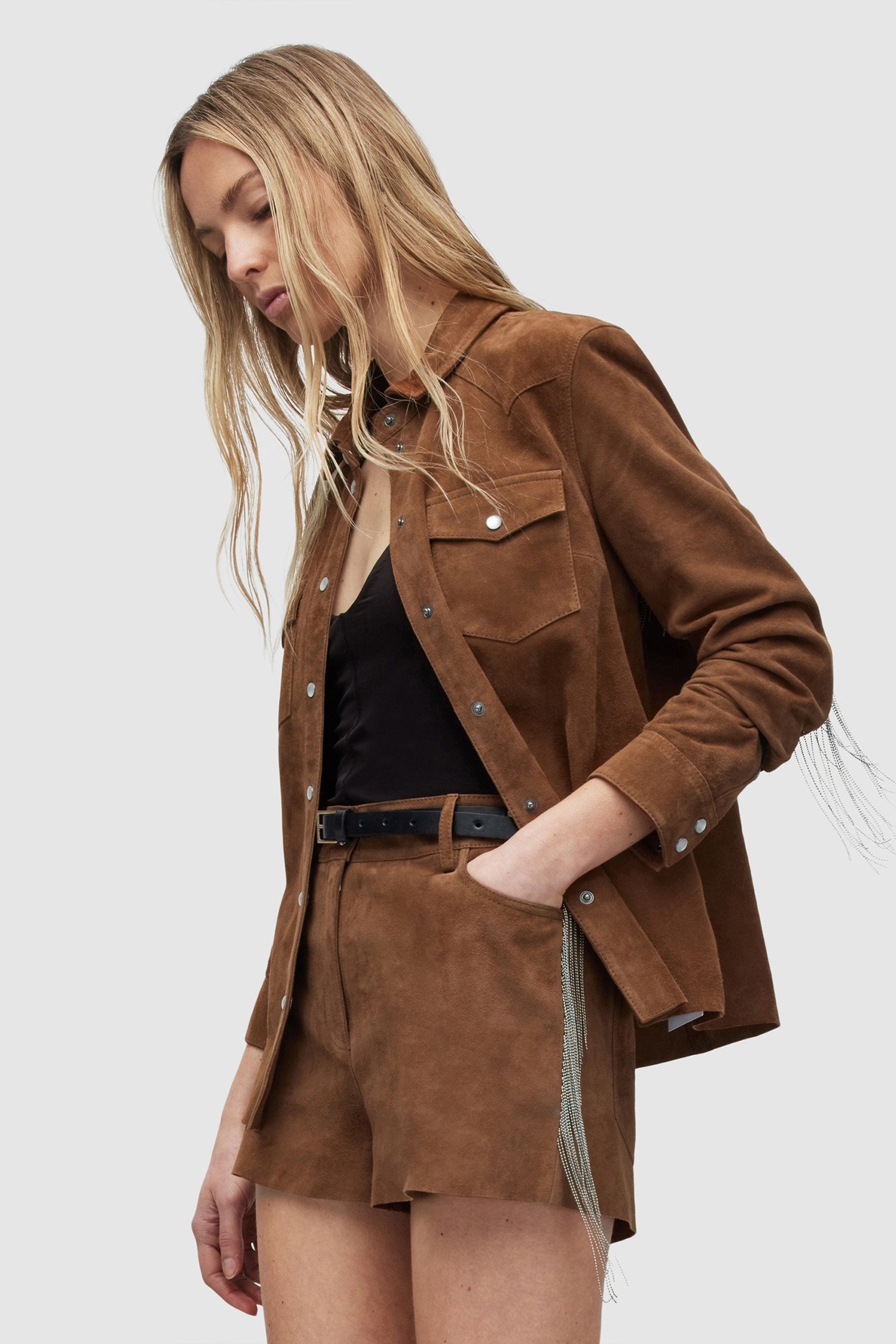 TARLY SUEDE BEAD SHO TAN BROWN 6