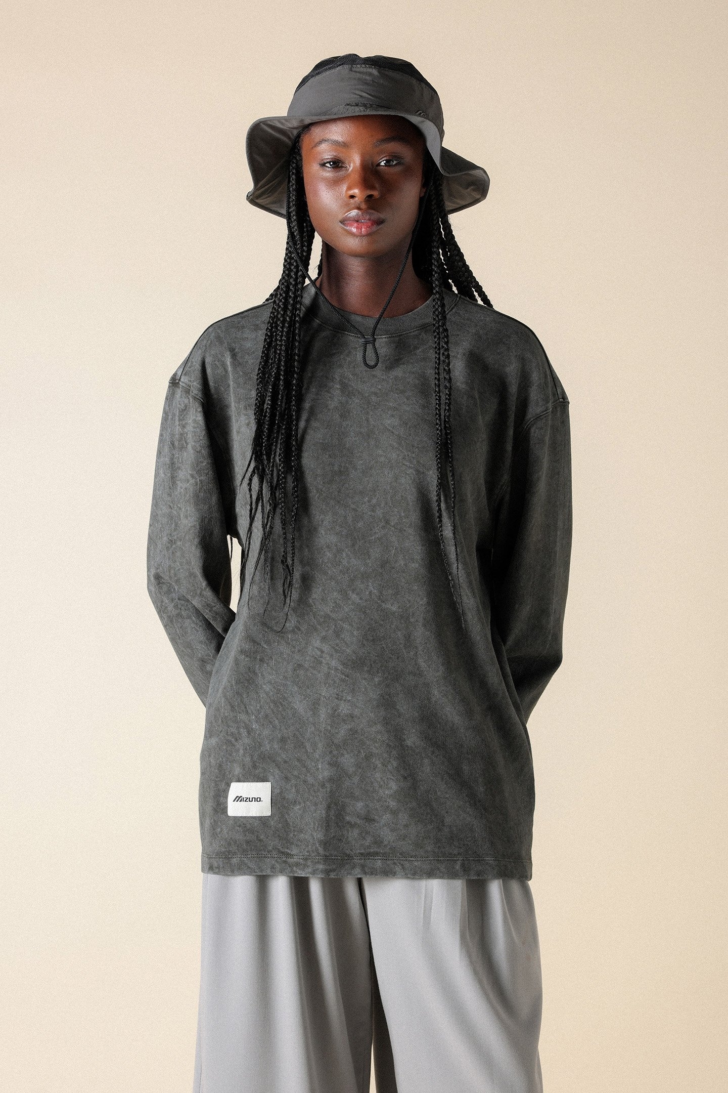 UNISEX SL FLORATECH LONG SLEEVE TEE PEATCHARCOAL 1