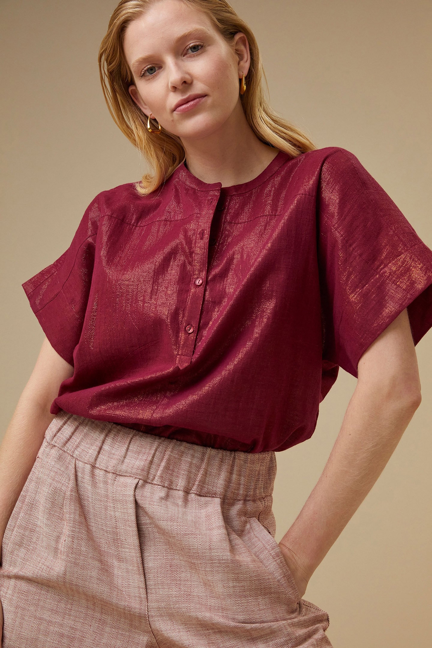 BO METALLIC BLOUSE GRENACHE 6