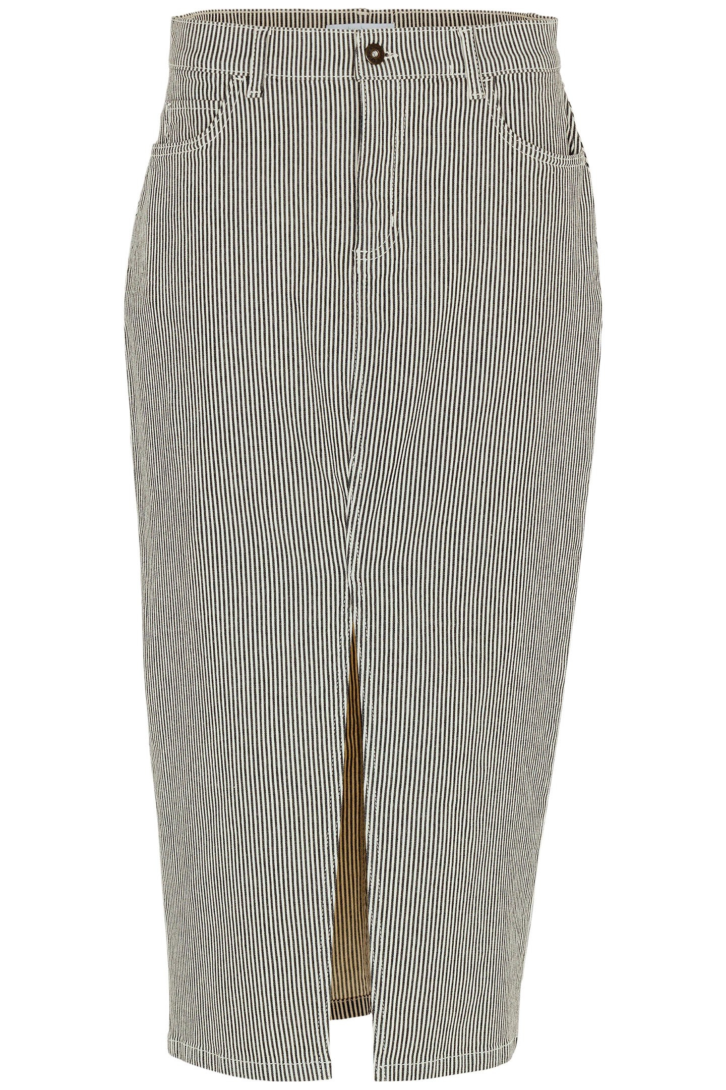 ELBA STRIPE SKIRT JET BLACK 3