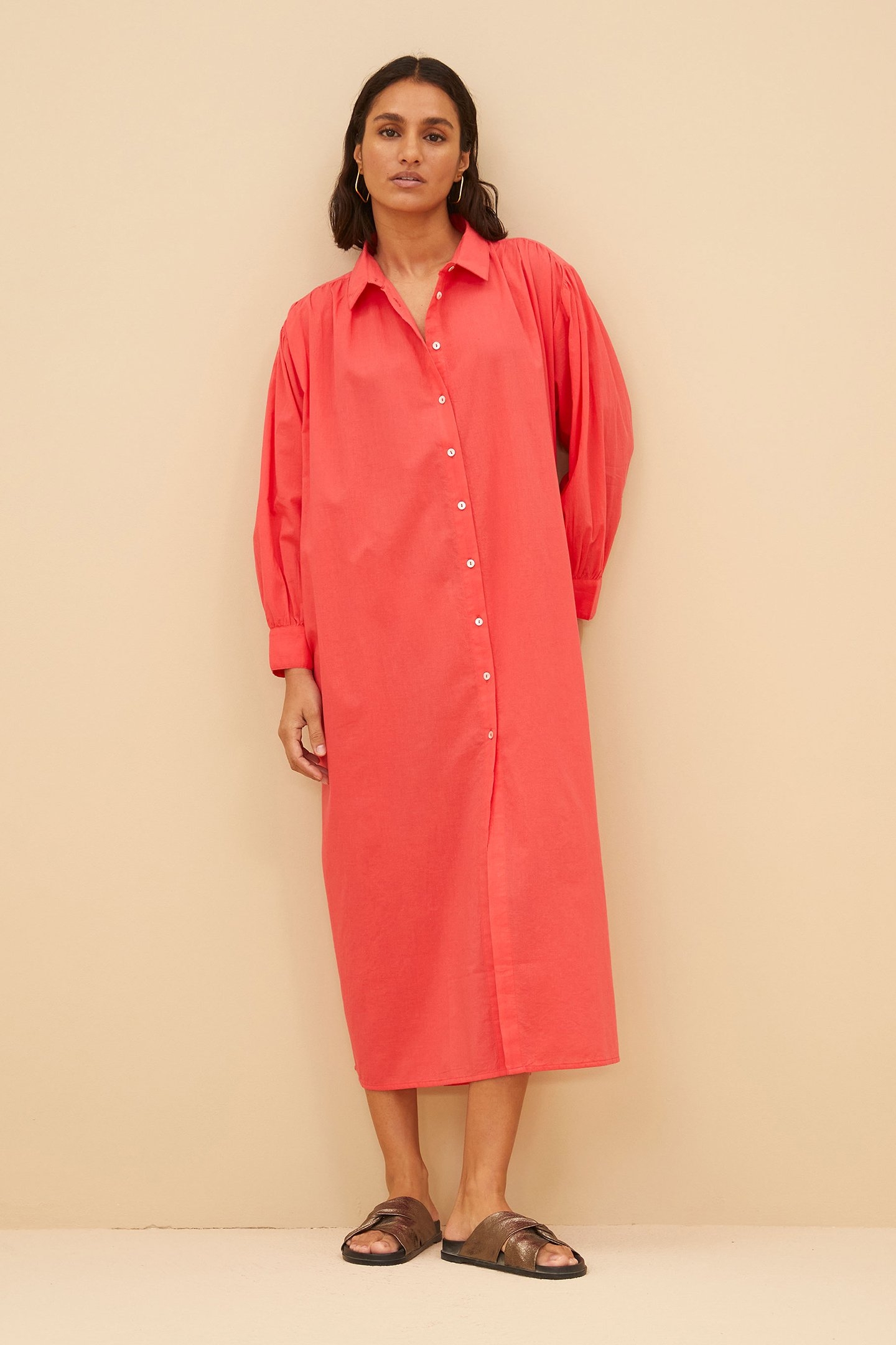 SHIRT DRESS POPPY RED 4