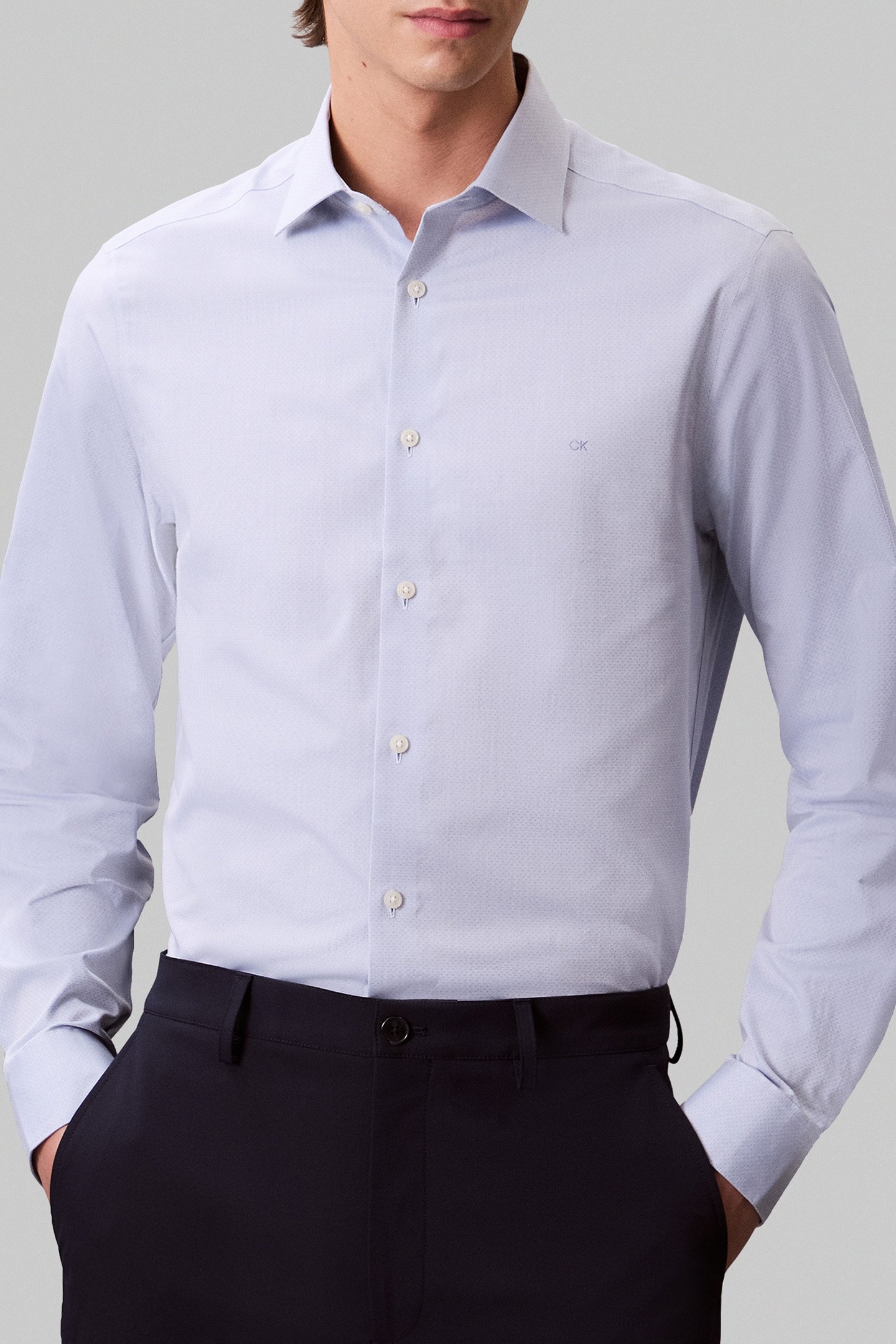 REG SFT COMF STR PRT SHIRT BLUE DUST 1