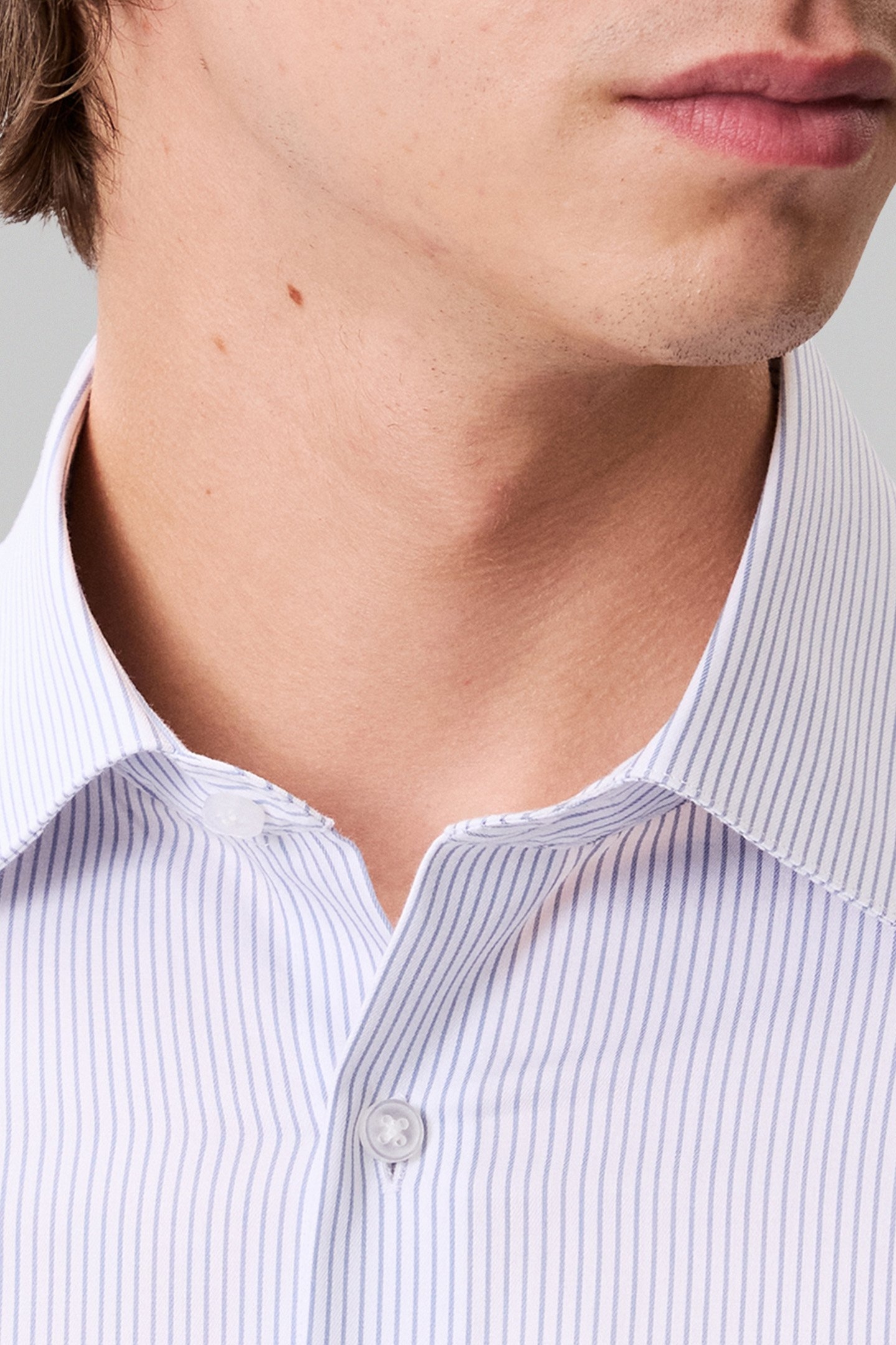 REG SFT COMF STR STP SHIRT DUSTY BLUE 4