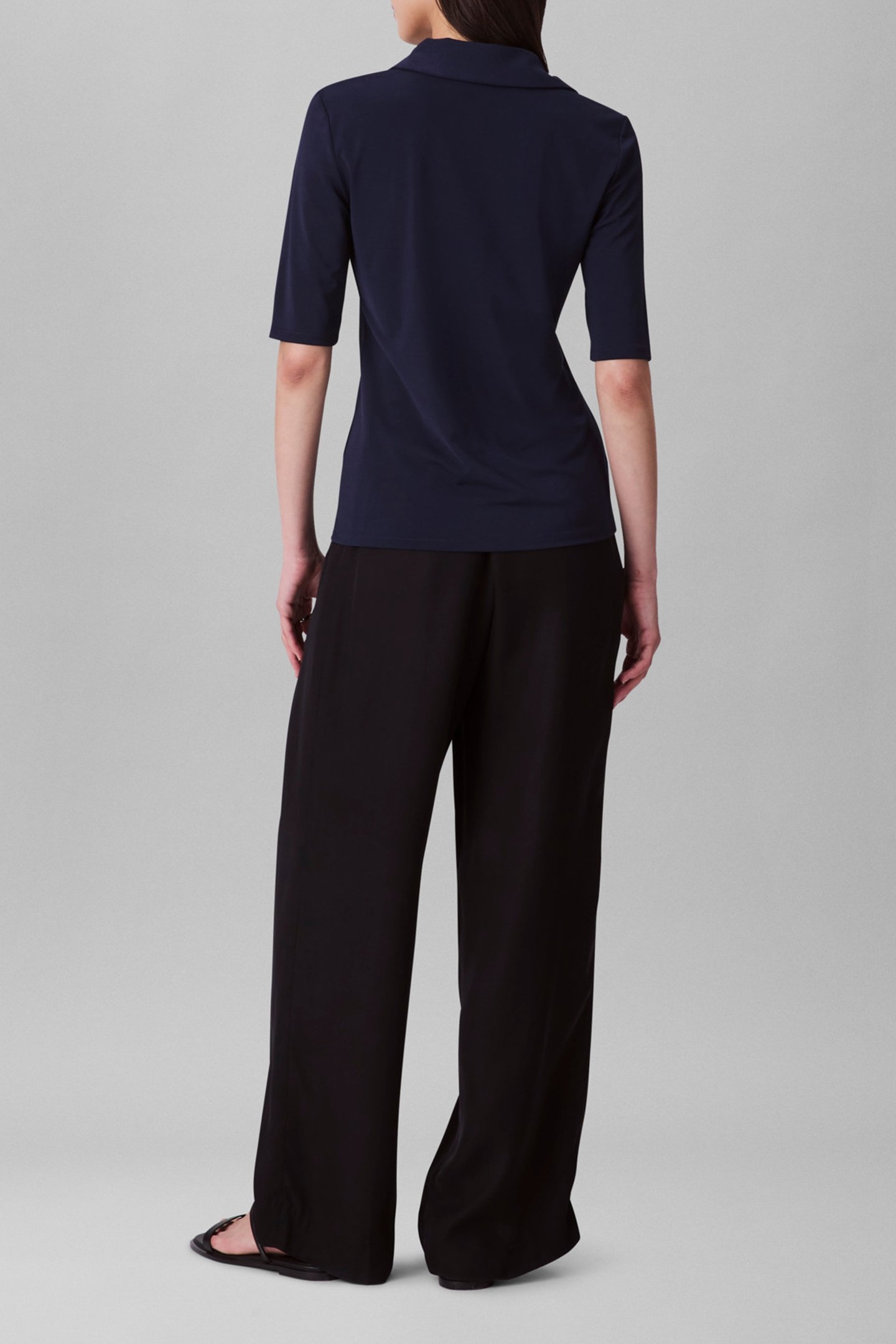 HS CREPE JERSEY SLIM FIT POLO SHIRT DARK SAPPHIRE 3