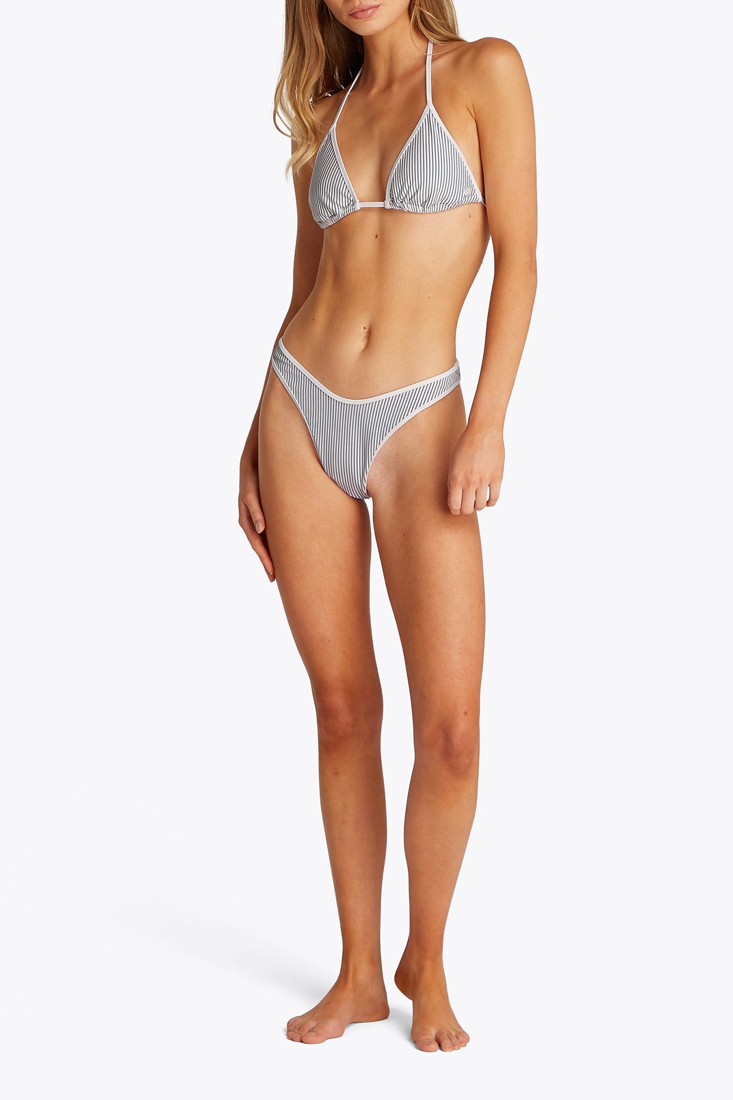 HIGH LEG CHEEKY EXTRA SHORT BIKINI SLIP BLUE 2