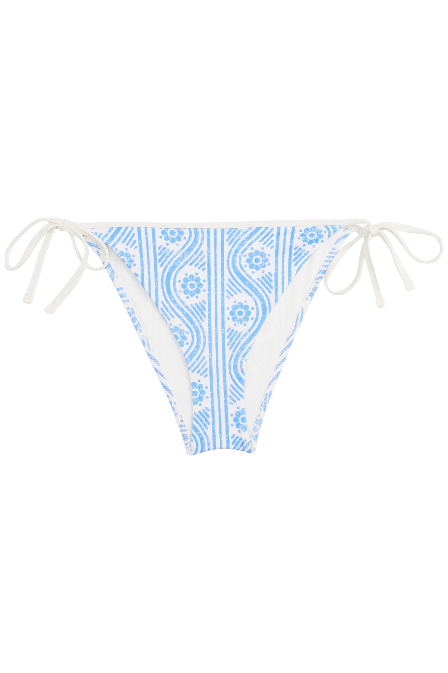 CHEEKY STRING SIDE TIE FLORAL BIKINI BLUE 4